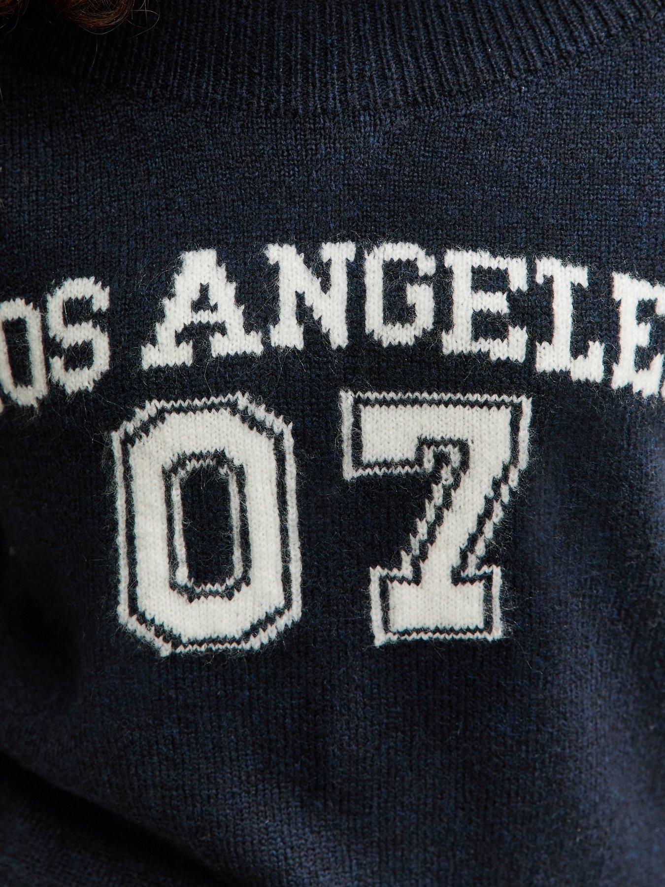  image of new-look-915-girls-knitted-los-angeles-07-slash-neck-jumper-navy