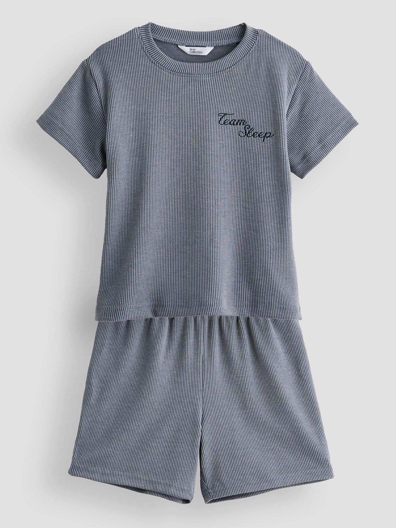  image of the-very-collection-boys-2-pack-lounge-stripe-pyjamas