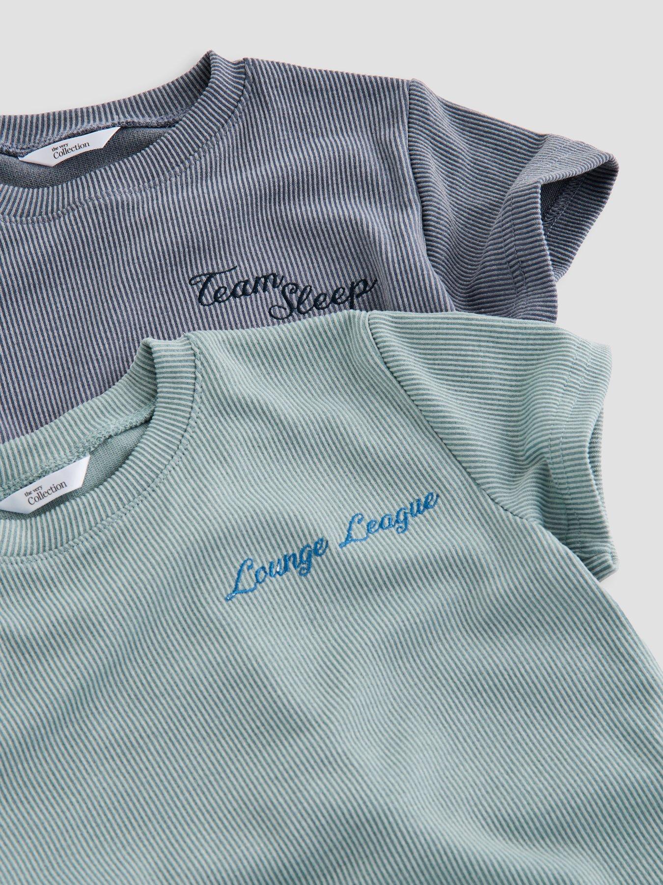  image of the-very-collection-boys-2-pack-lounge-stripe-pyjamas
