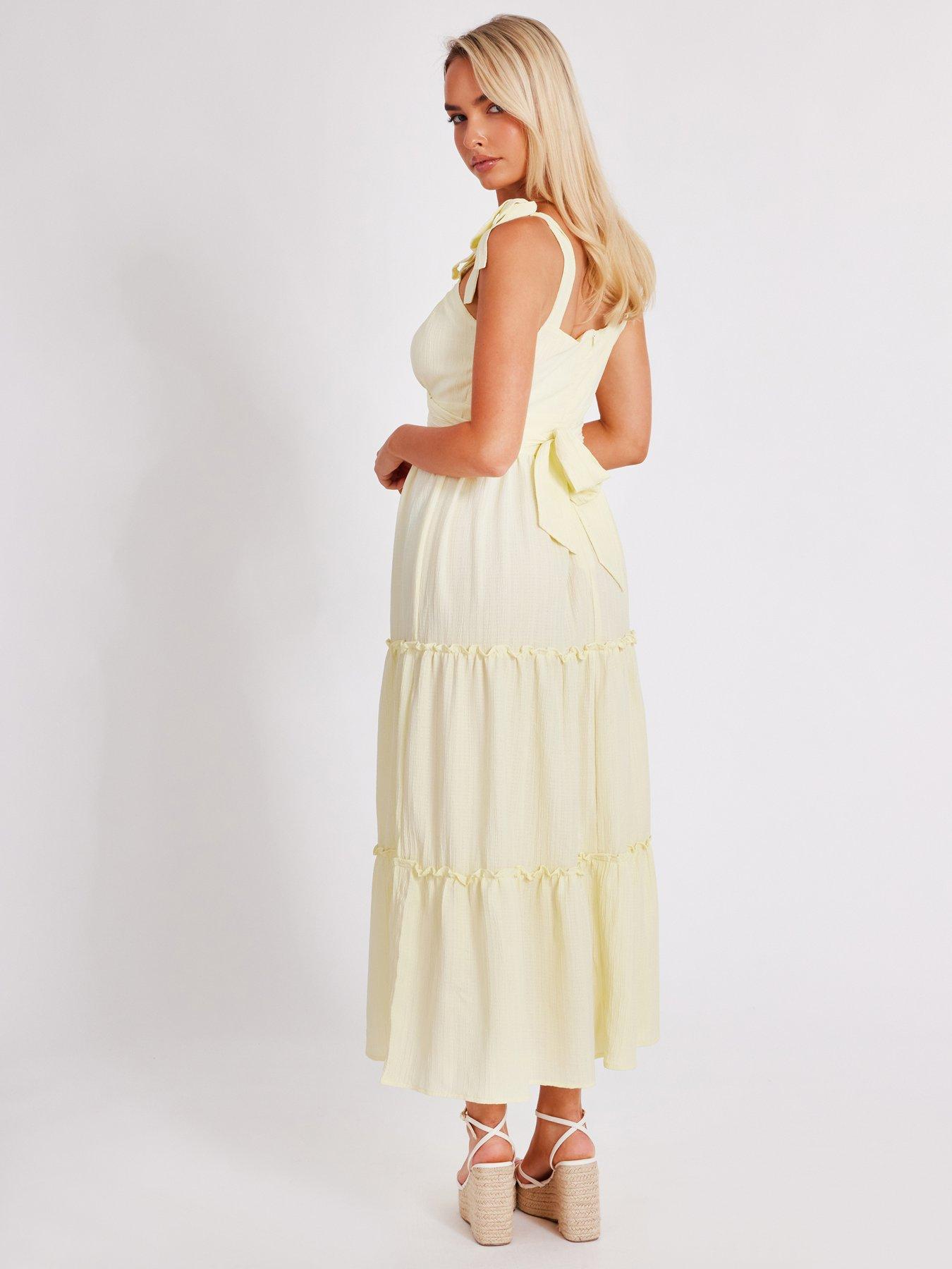 Image 2 of 6 of Quiz Pale Blue Crinkle Midaxi Dress