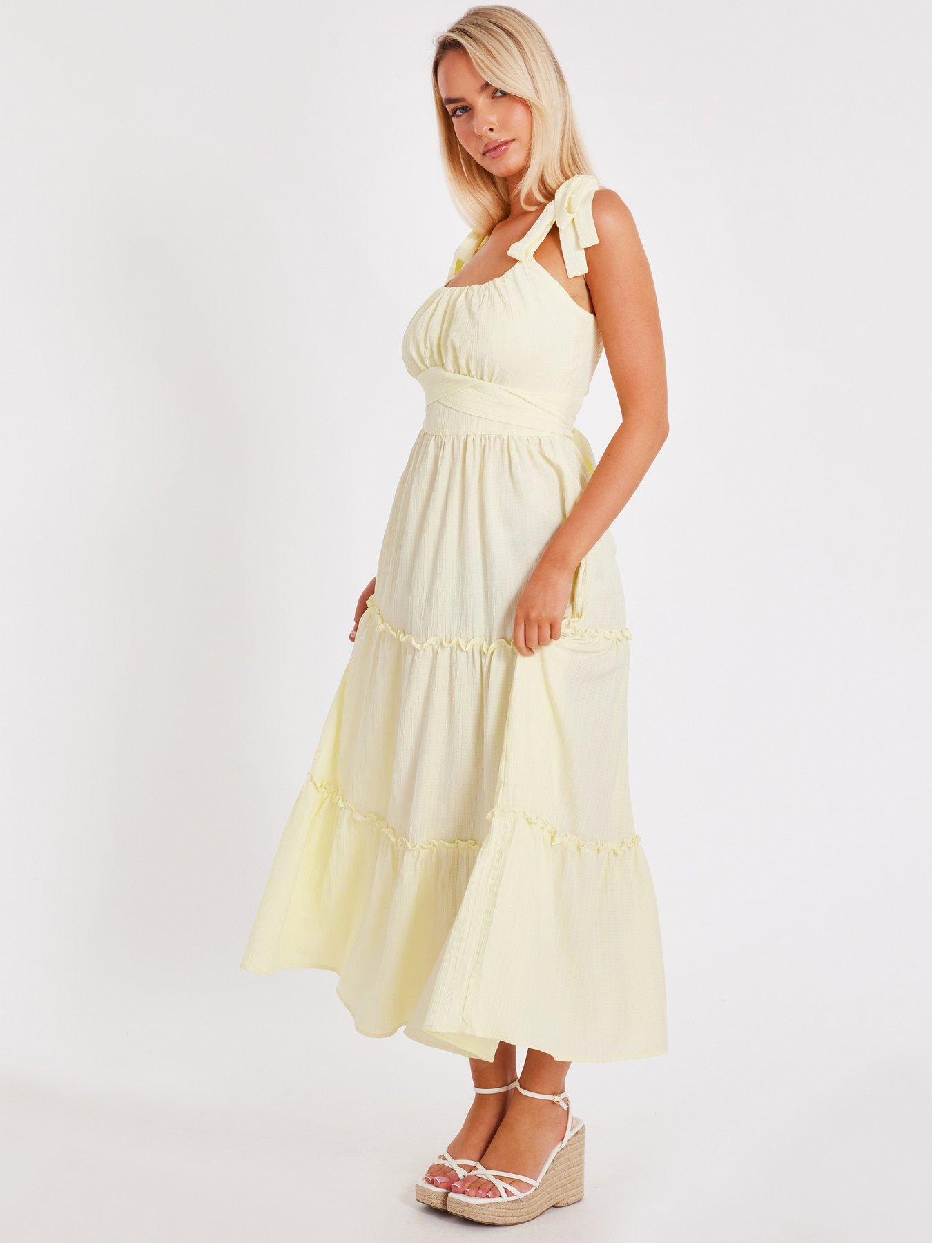 Image 3 of 6 of Quiz Pale Blue Crinkle Midaxi Dress