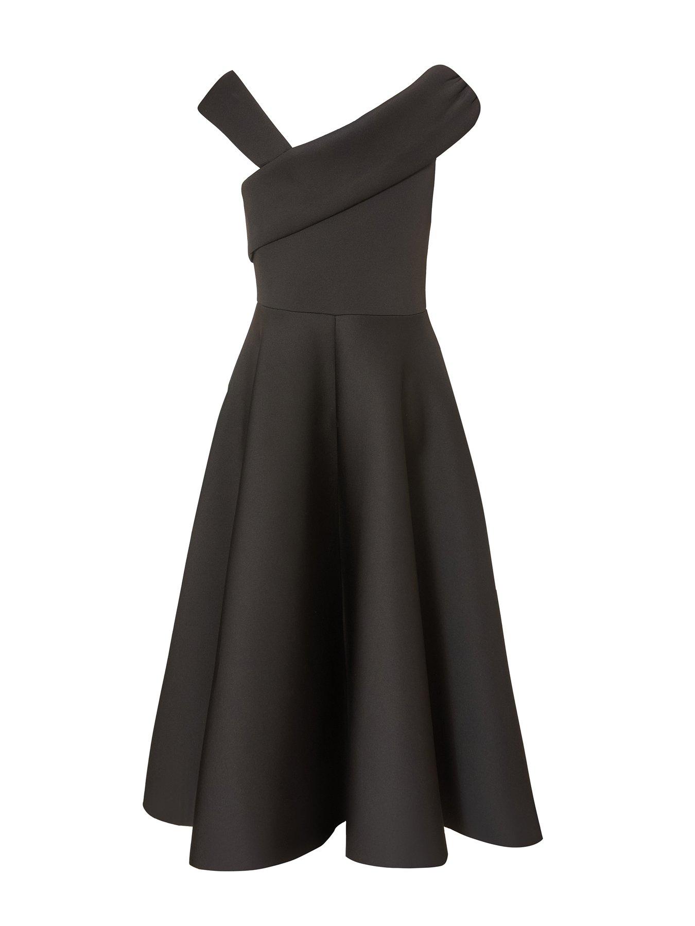 Image 5 of 6 of Quiz Black Asymmetric Midi Dress