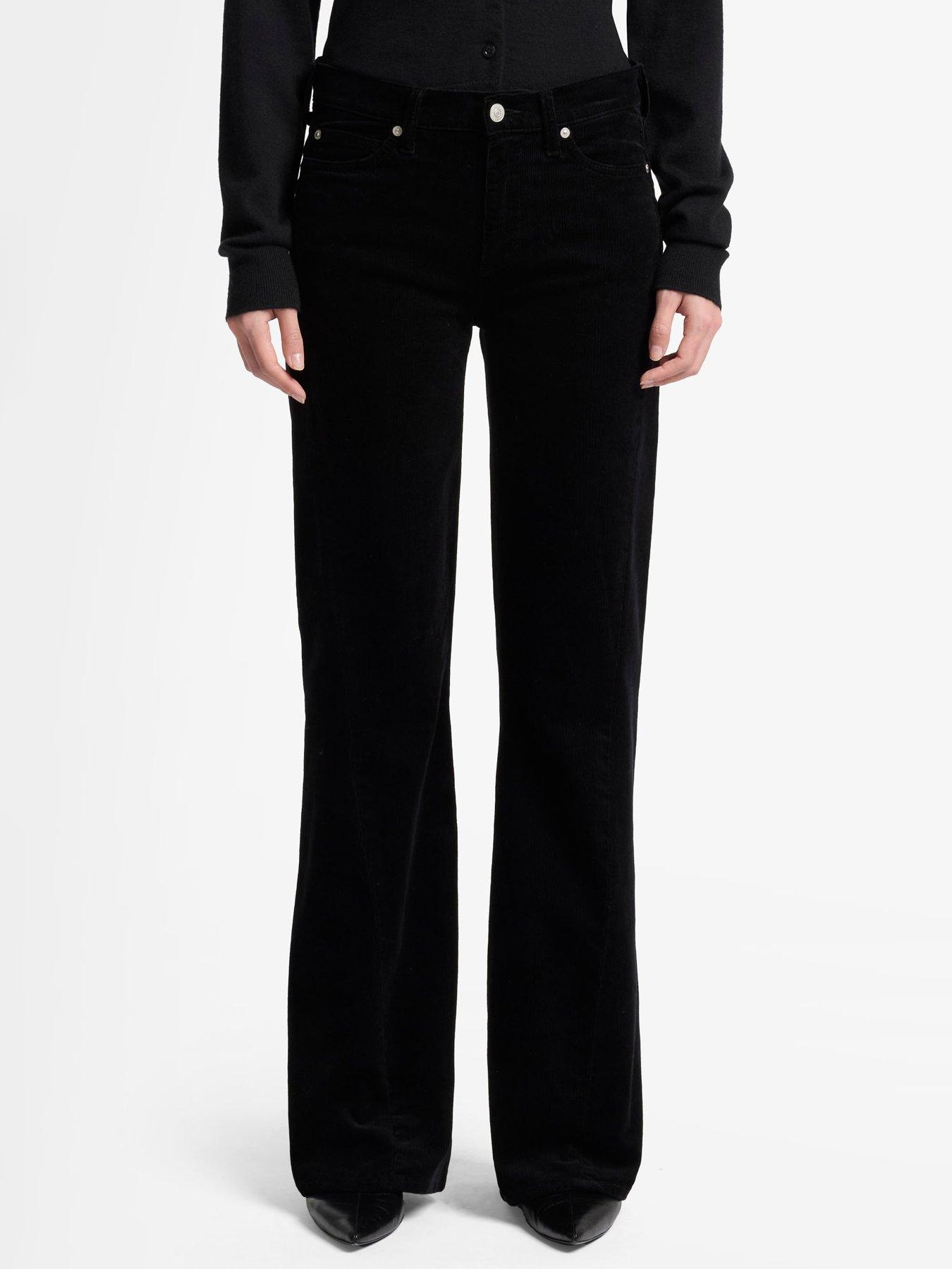 undefined Corduroy Twisted Dojo Tailorless Flare Jeans - Black