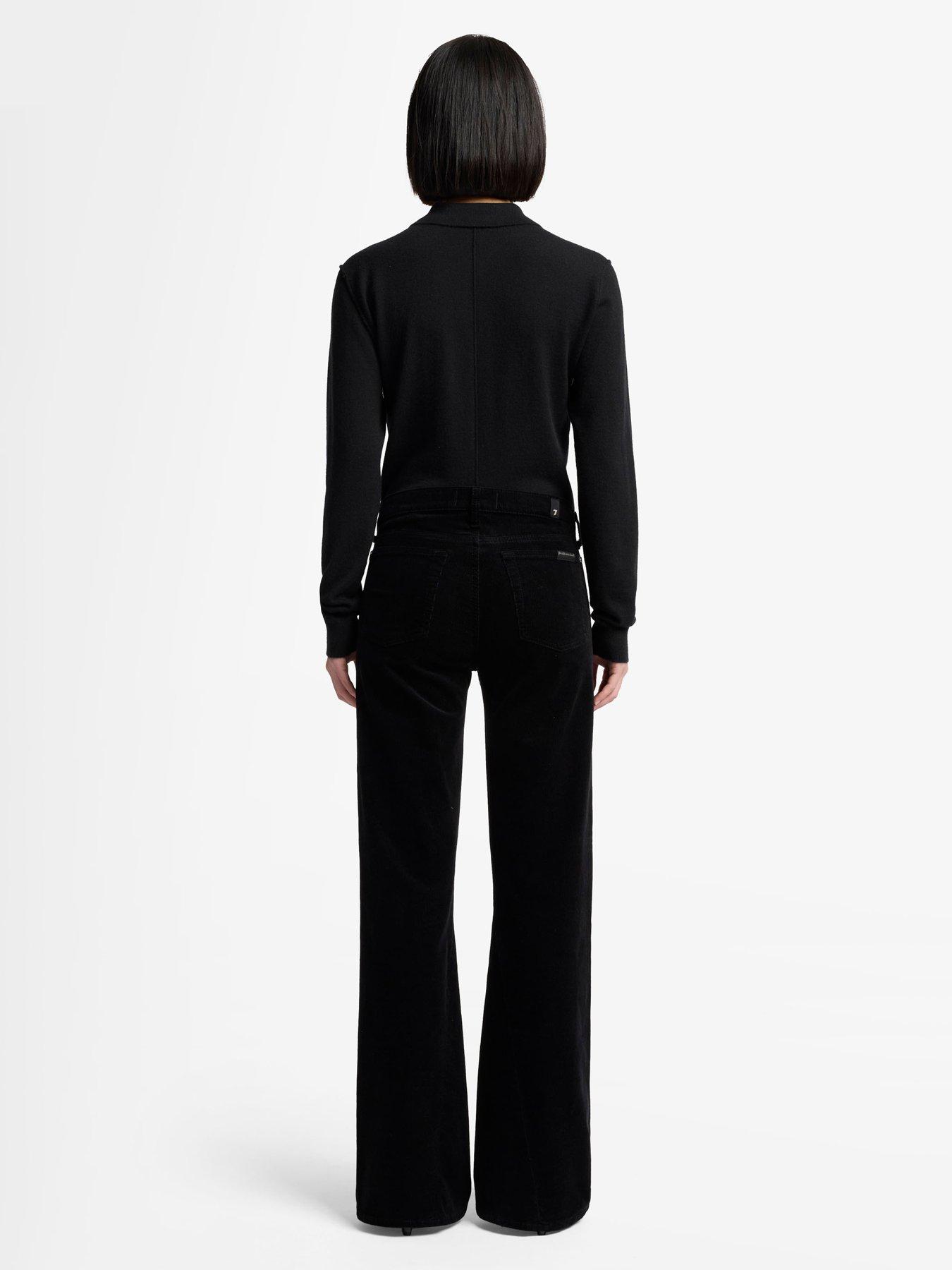 Image 2 of 6 of 7 FOR ALL MANKIND Corduroy Twisted Dojo Tailorless Flare Jeans - Black