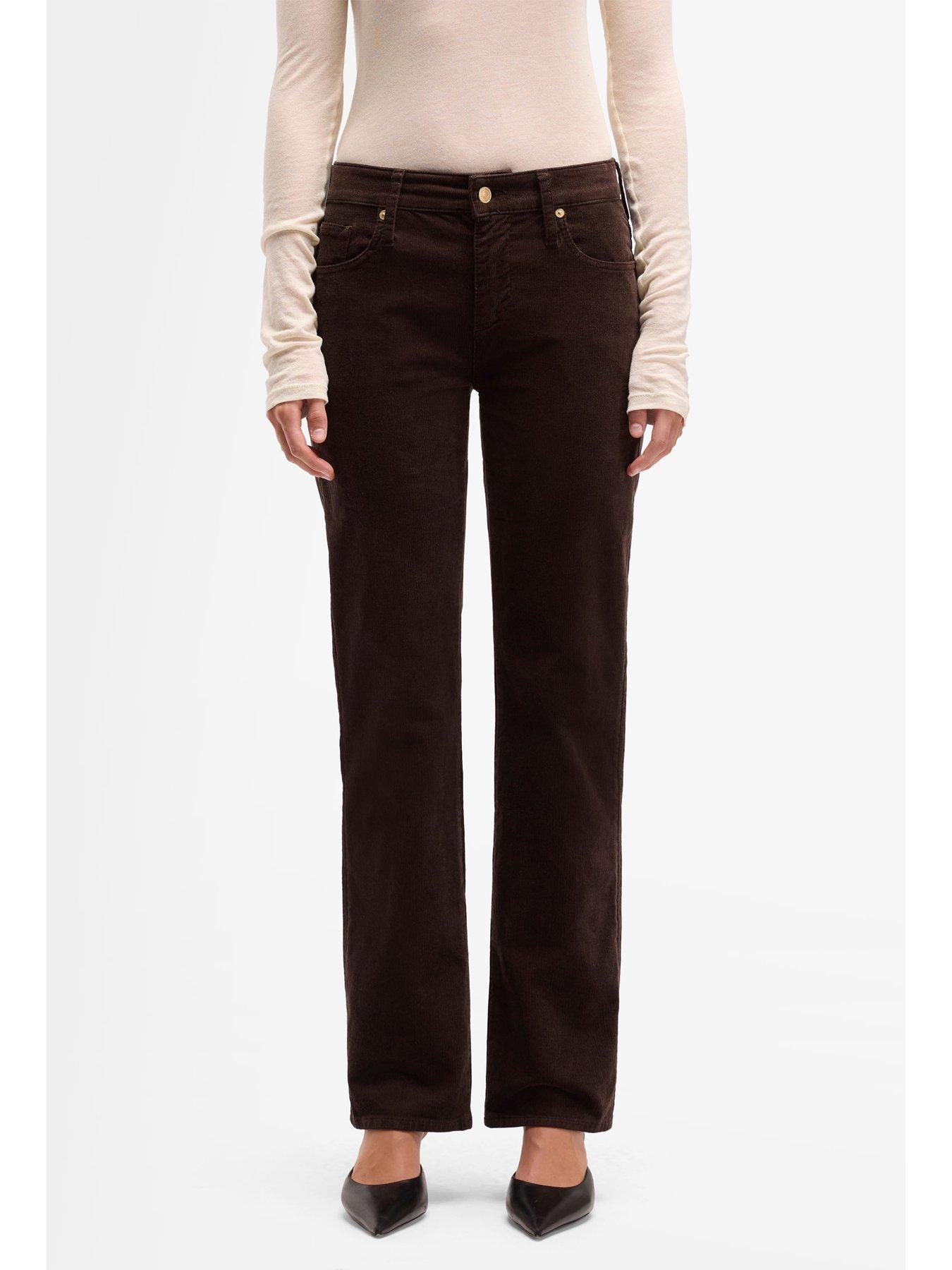 7 FOR ALL MANKIND Corduroy Calie Straight Jeans - Dark Brown