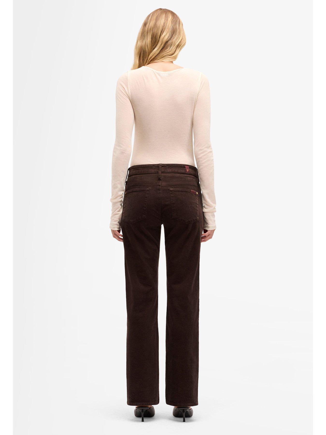 Image 2 of 6 of 7 FOR ALL MANKIND Corduroy Calie Straight Jeans - Dark Brown