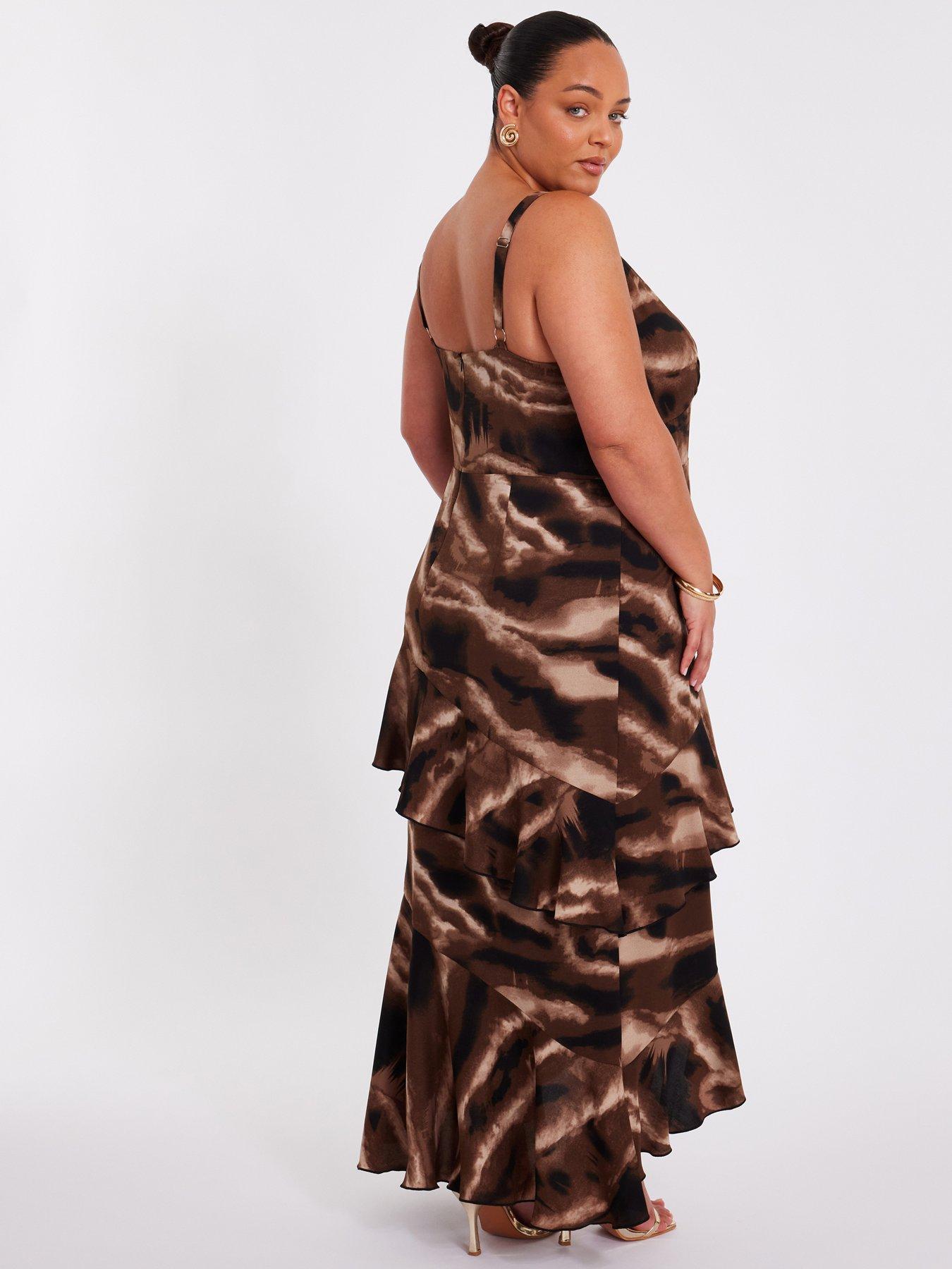 curve brown dress Tuckernuck Chocolate Brown Long Sleeve Sara Maxi Dress Brown / L