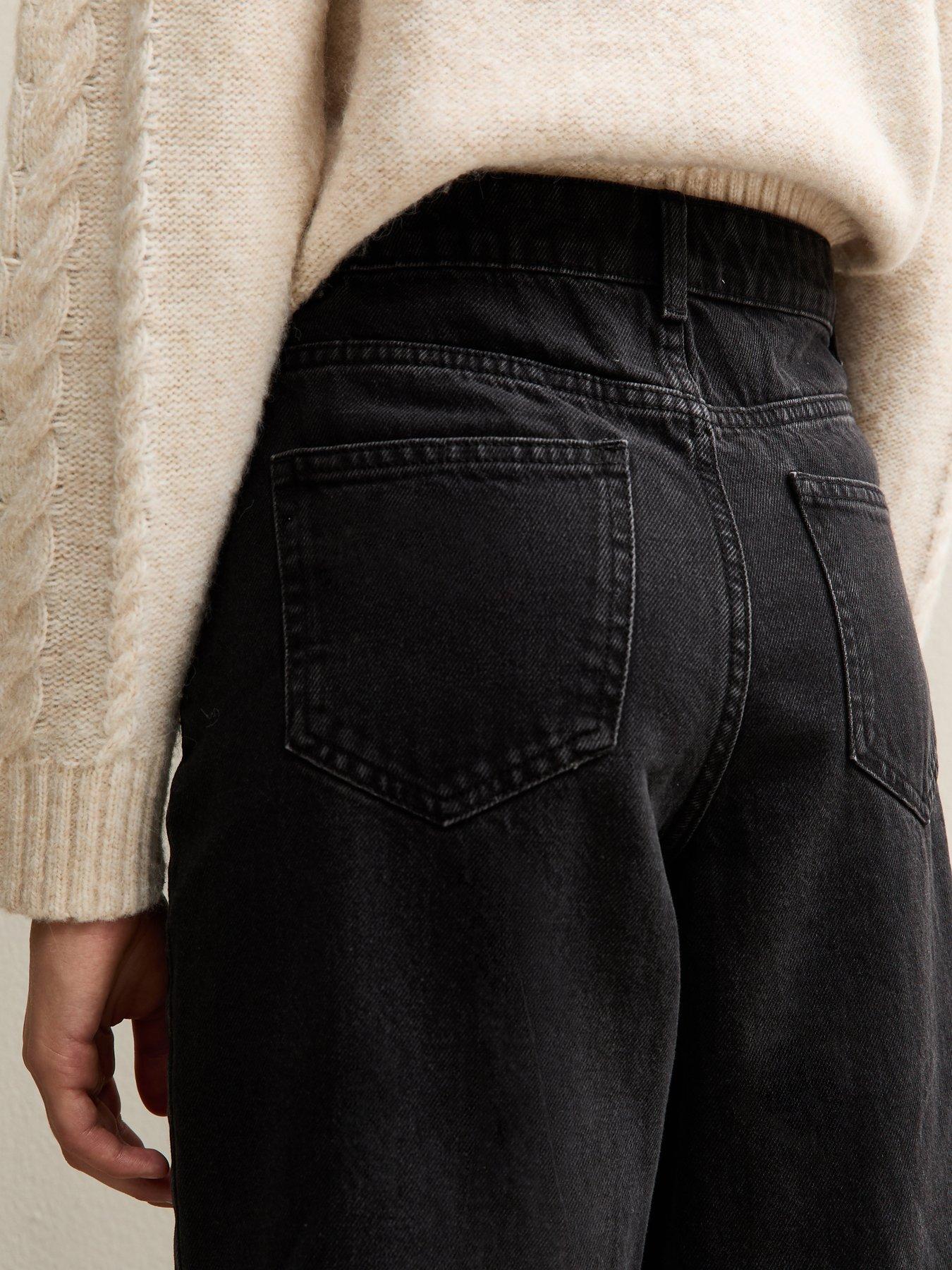 Image 4 of 5 of New Look 915 Girls Denim Wide Leg Jeans - Black