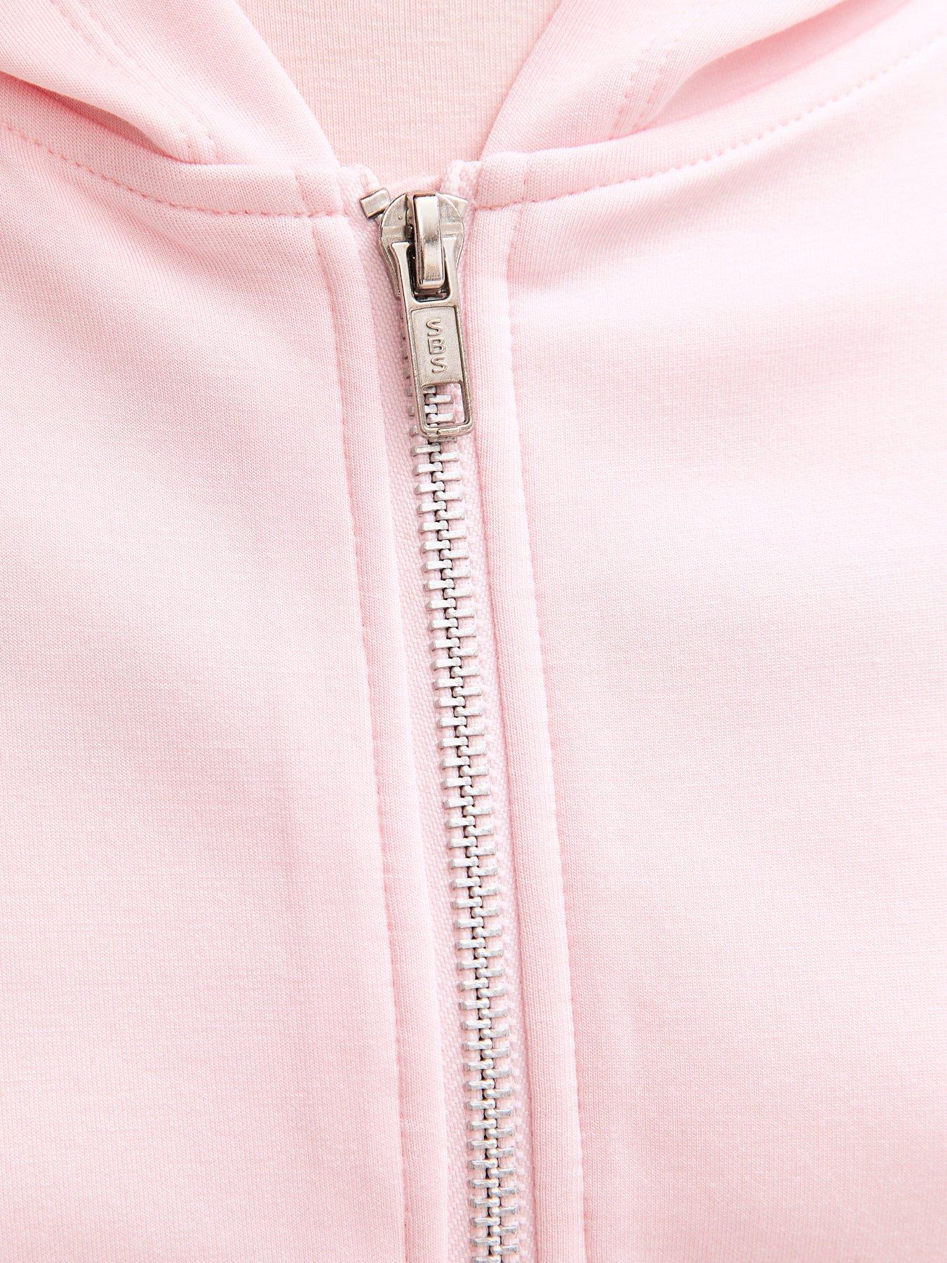 Image 6 of 6 of New Look 915 Girls Soft Touch Zip Up Hoodie - Light Pink