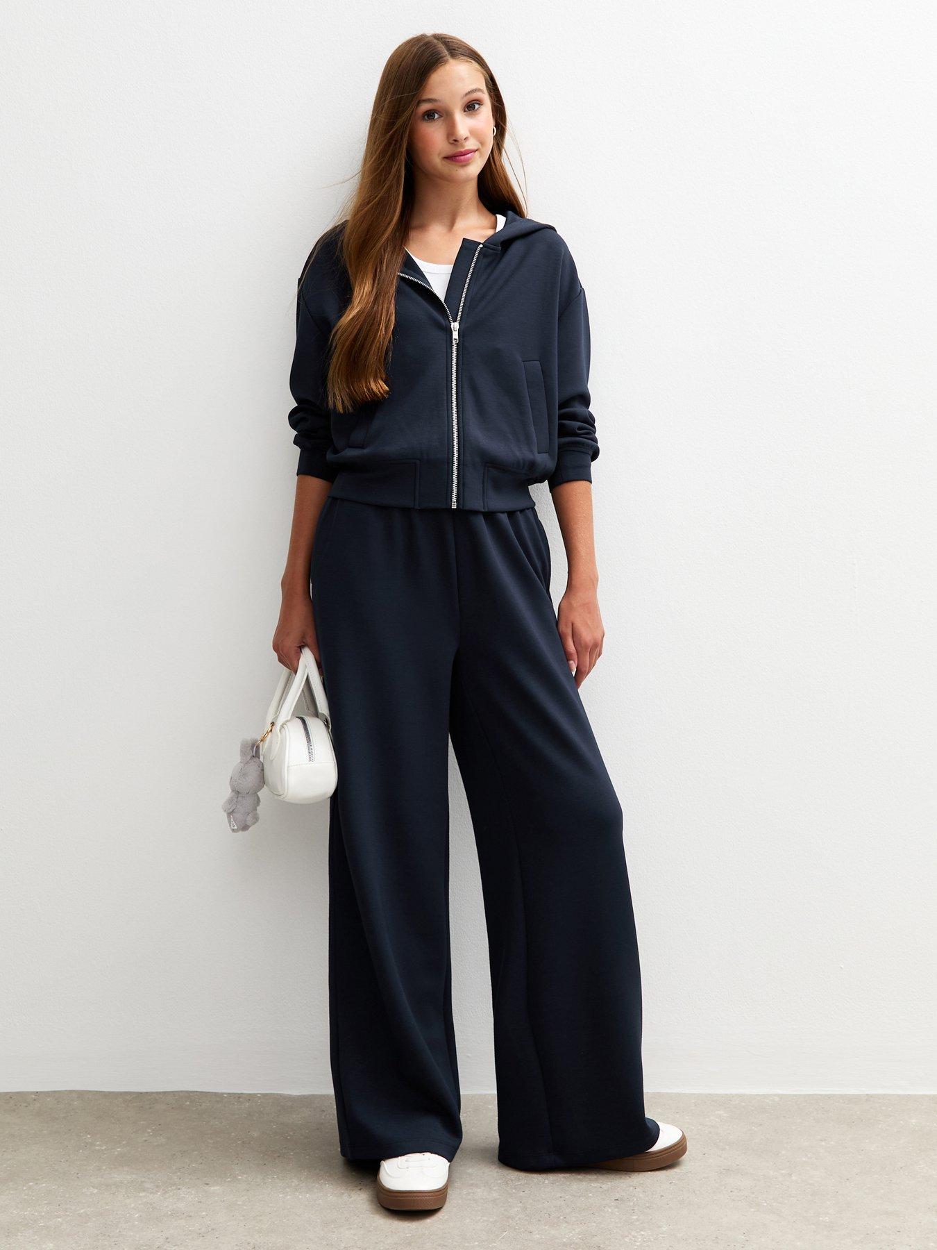  image of new-look-915-girls-soft-touch-zip-up-hoodie-navy