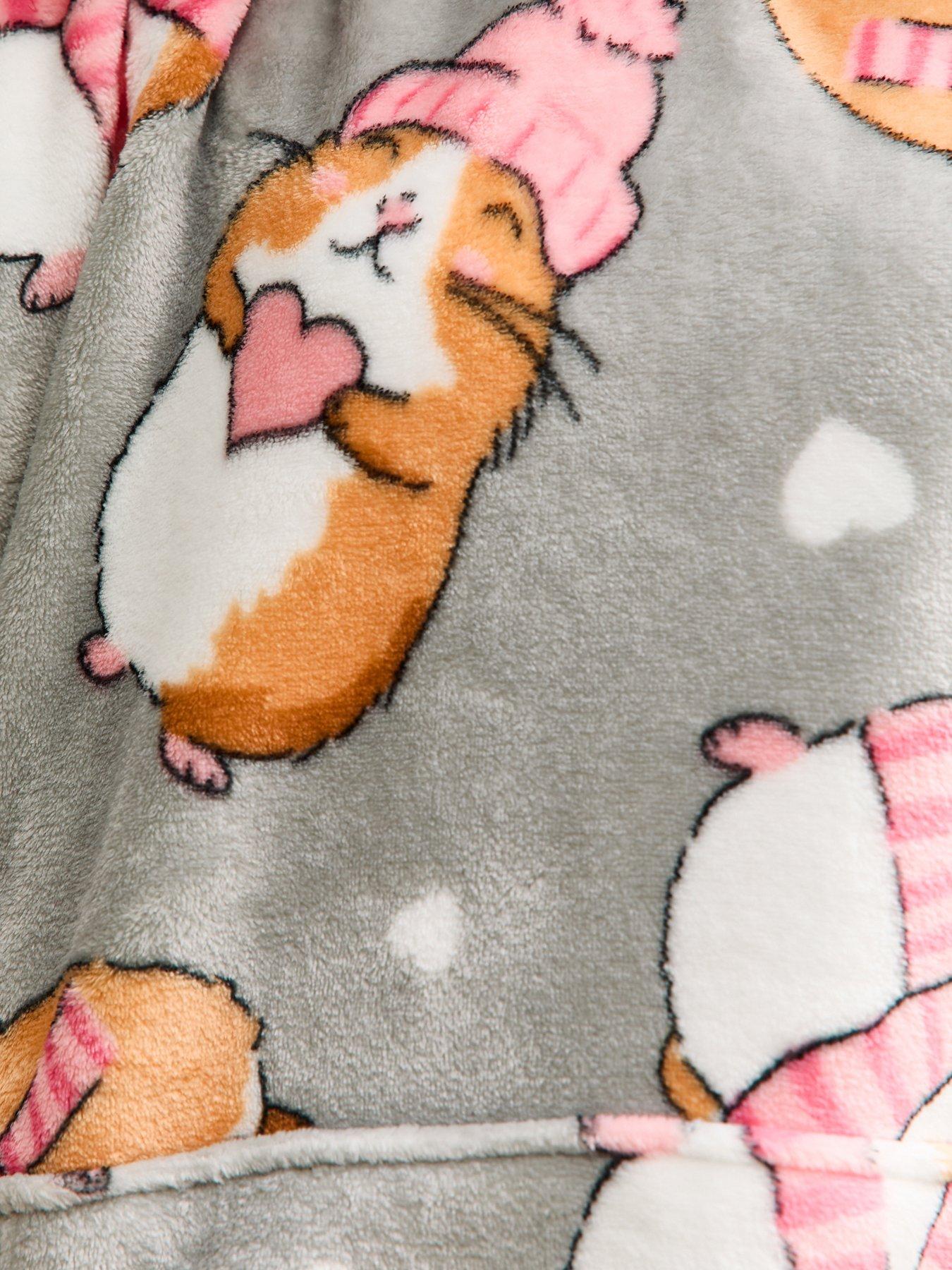  image of new-look-915-girls-maise-hamster-print-oversized-hoodie-grey
