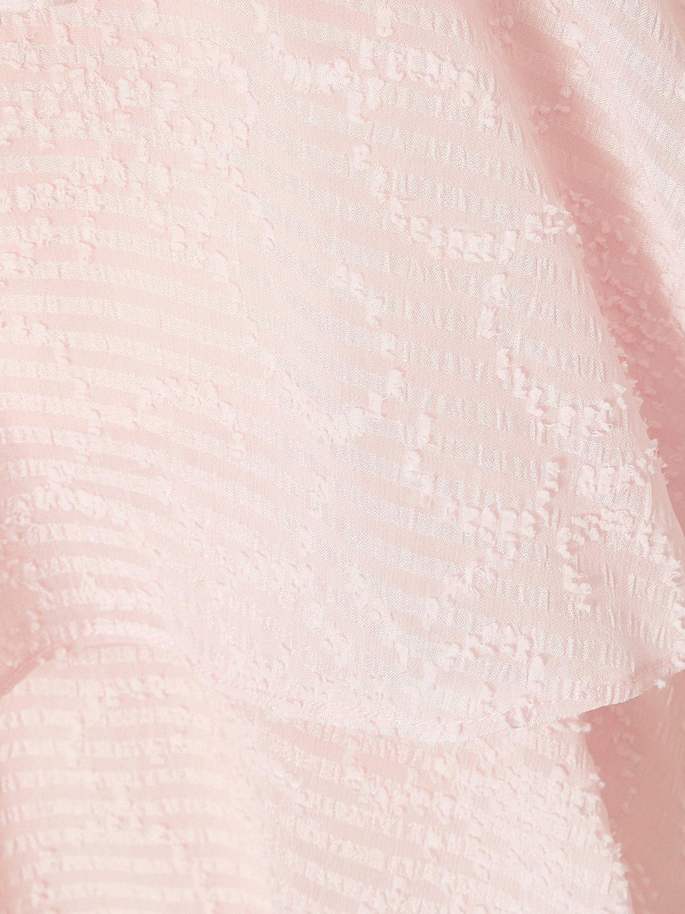 Image 6 of 6 of Quiz Pale Pink Chiffon Tiered Mini Dress