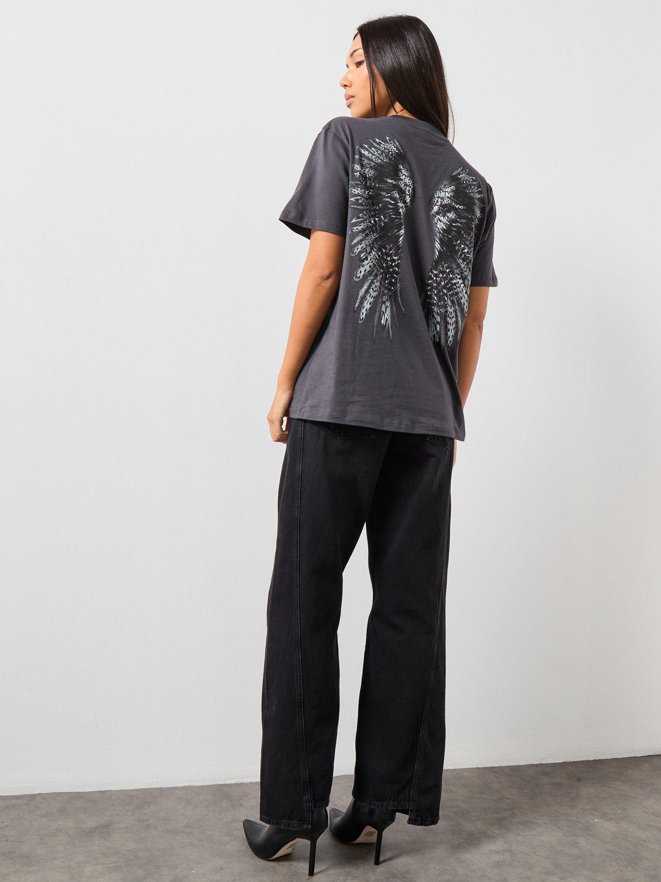 Image 2 of 6 of AllSaints Wings Tee - Black