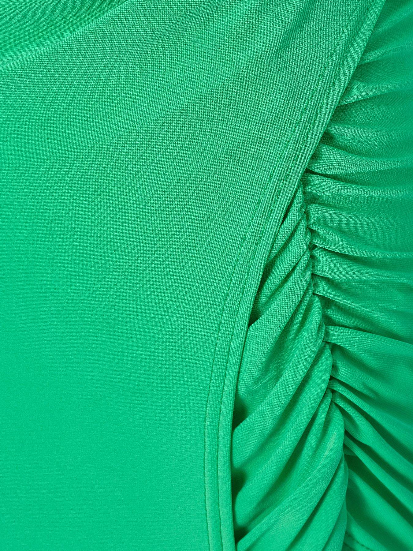 Image 6 of 6 of Quiz Green Asymmetric Midaxi Dress