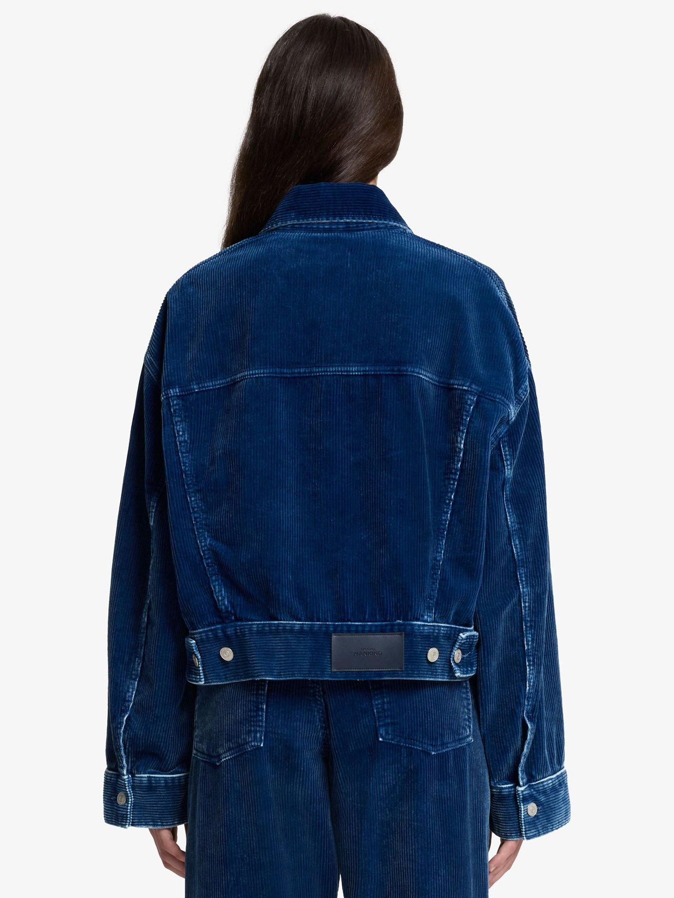 Image 2 of 6 of 7 FOR ALL MANKIND Corduroy Oli Cropped Trucker - Dark Wash