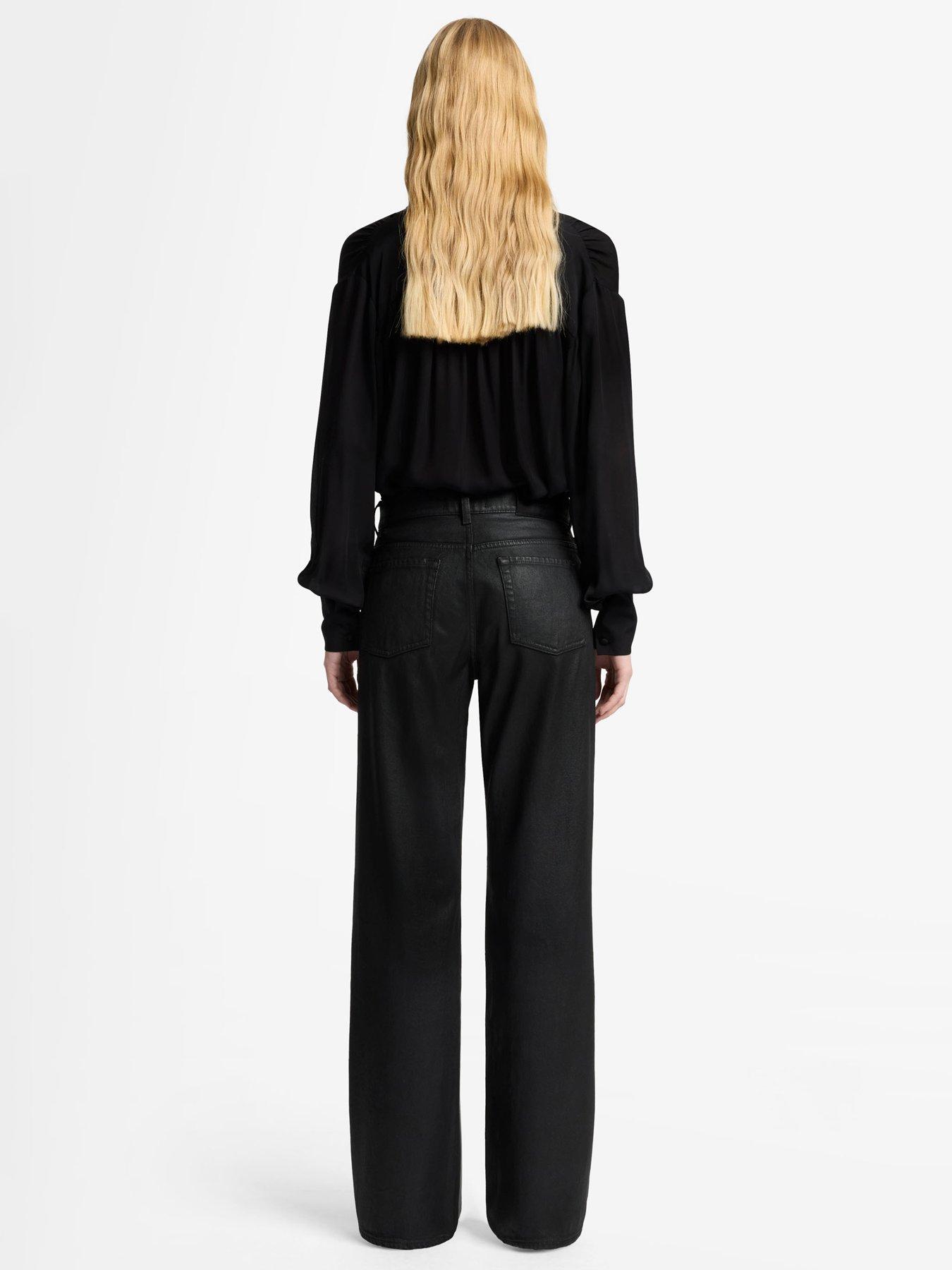 Image 2 of 6 of 7 FOR ALL MANKIND Coated Comfort Tess Trouser - Black