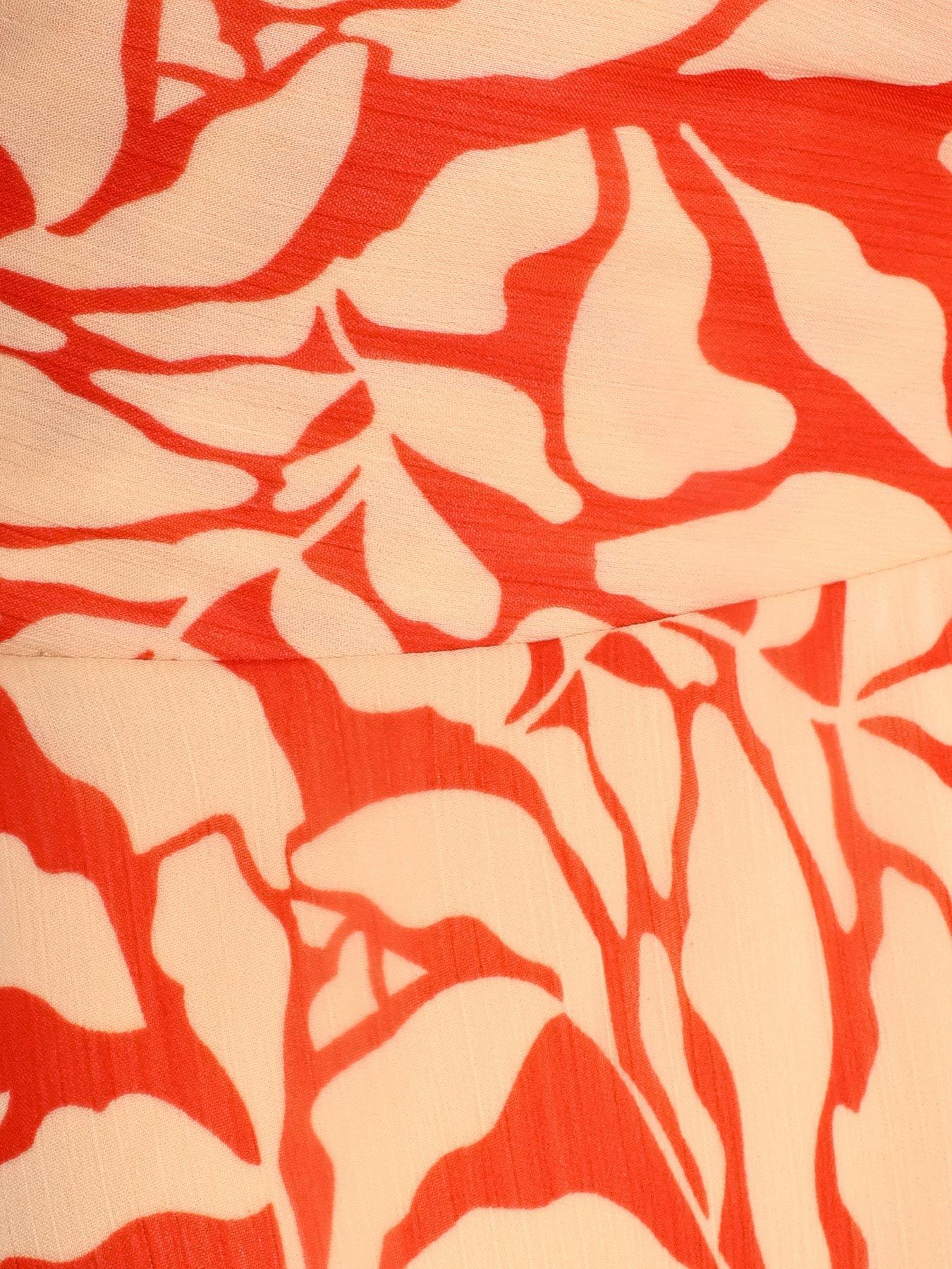 Image 6 of 6 of Quiz Red Chiffon Floral Tie Top