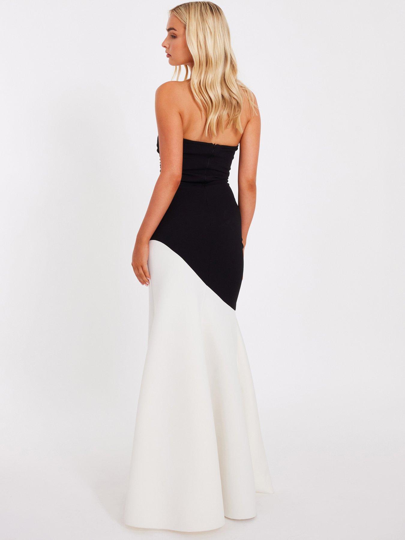 Image 2 of 6 of Quiz Black Contrast Maxi Dress