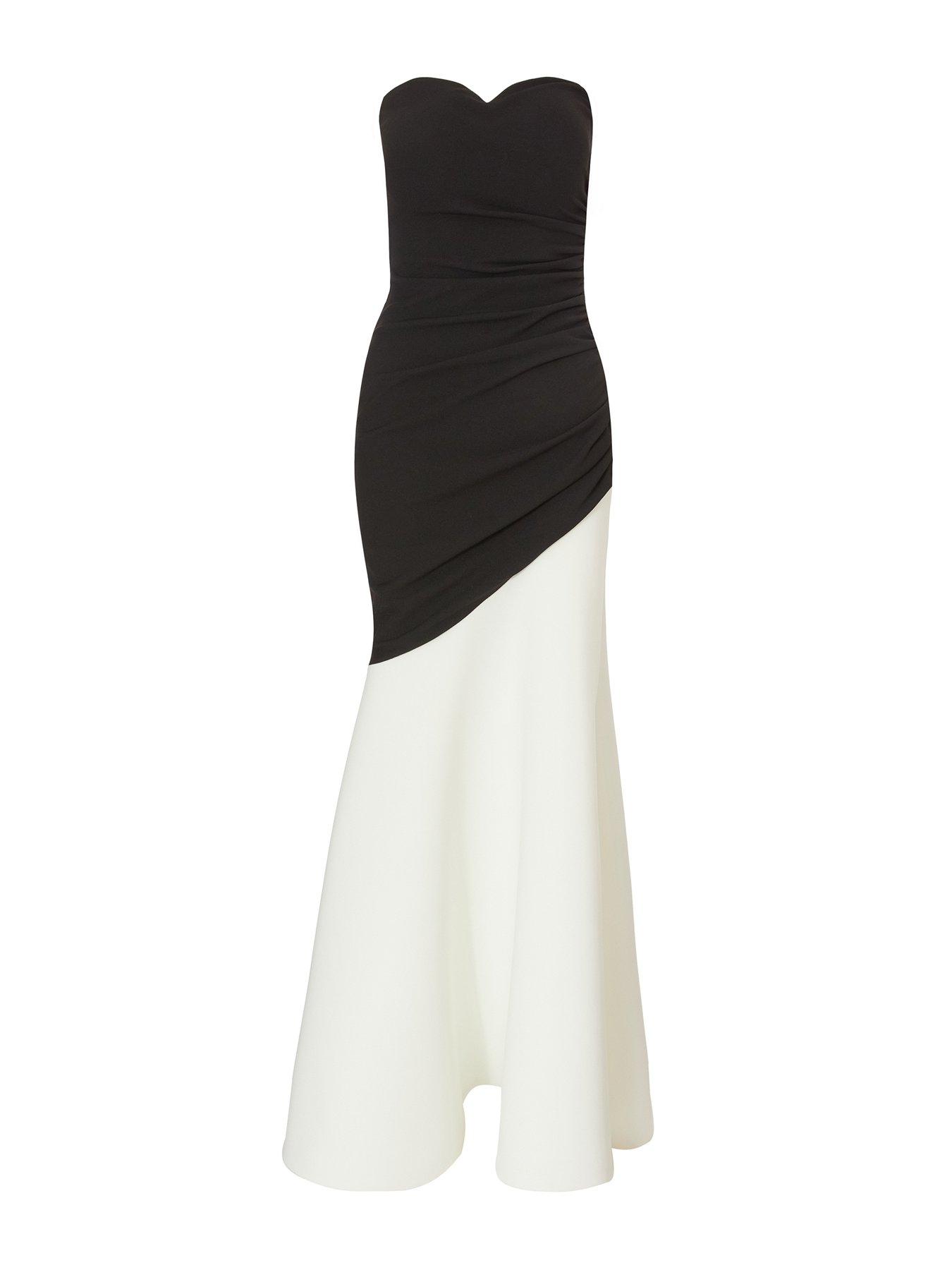 Image 4 of 6 of Quiz Black Contrast Maxi Dress