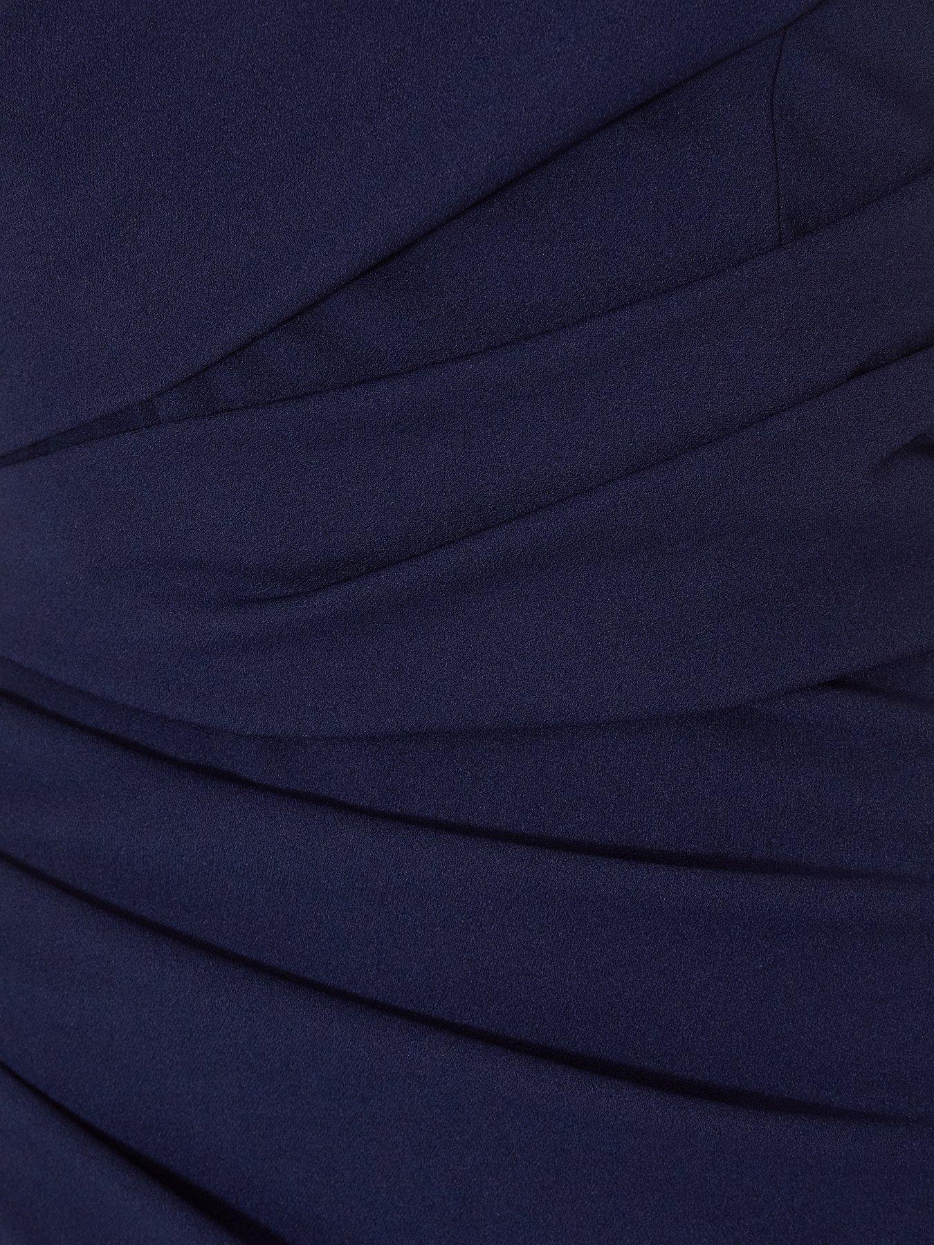 Image 6 of 6 of Quiz Navy Puff Sleeve Maxi Dress