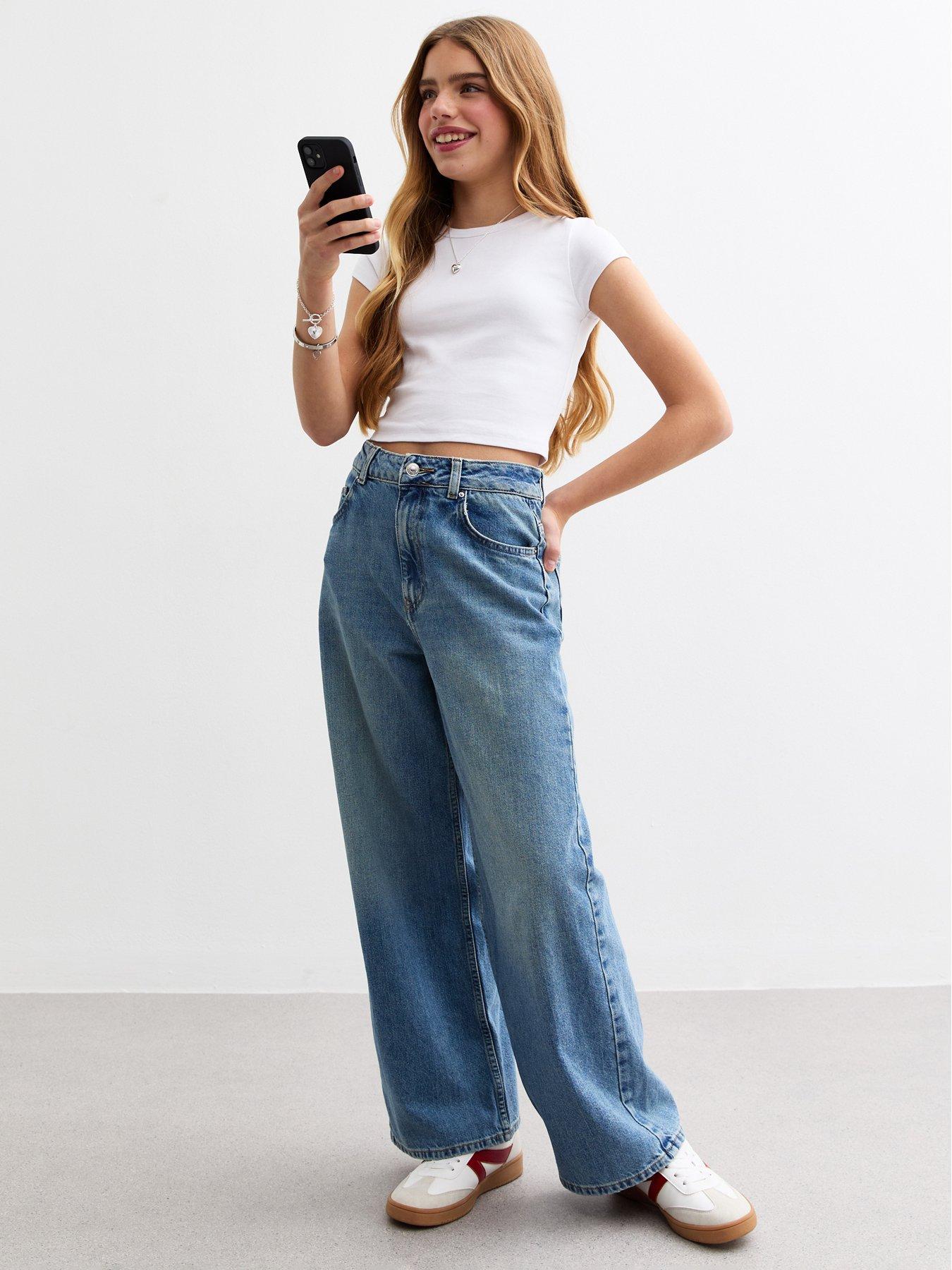  image of new-look-915-girls-cap-sleeve-baby-tee-top-white