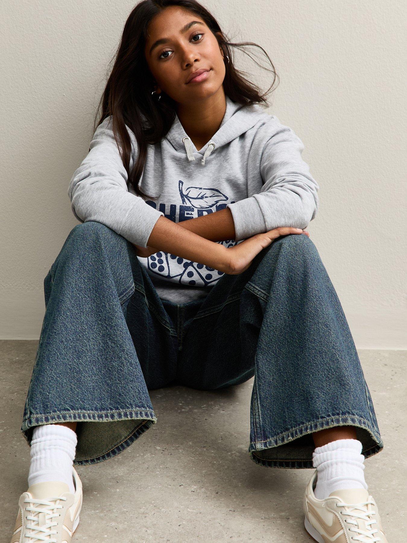  image of new-look-915-girls-wide-leg-skaterjeans-mid-blue