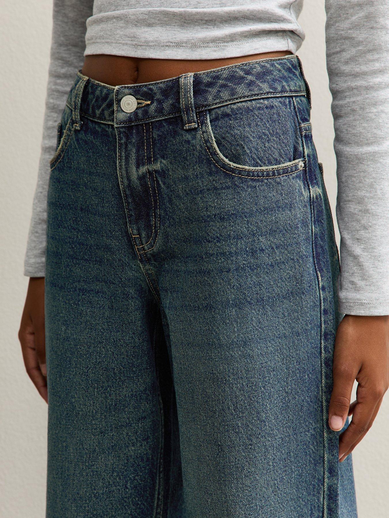  image of new-look-915-girls-wide-leg-skaterjeans-mid-blue