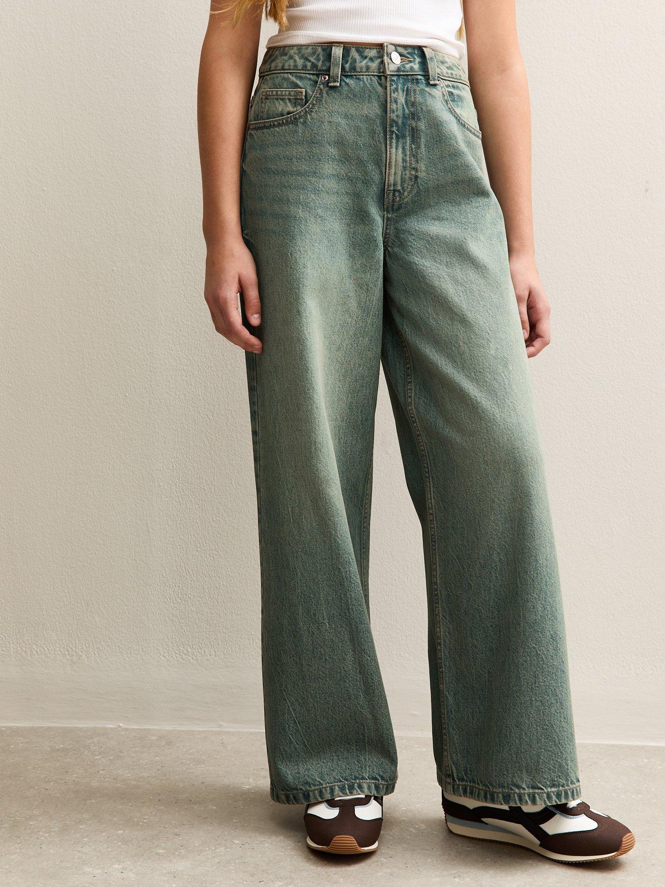 new-look-915-girls-distressed-wash-super-wide-leg-jeans-blue