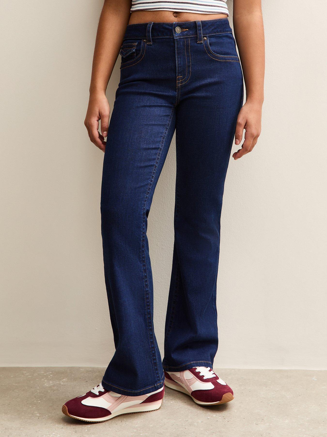 New Look 915 Girls Low Rise Flared Jeans - Blue