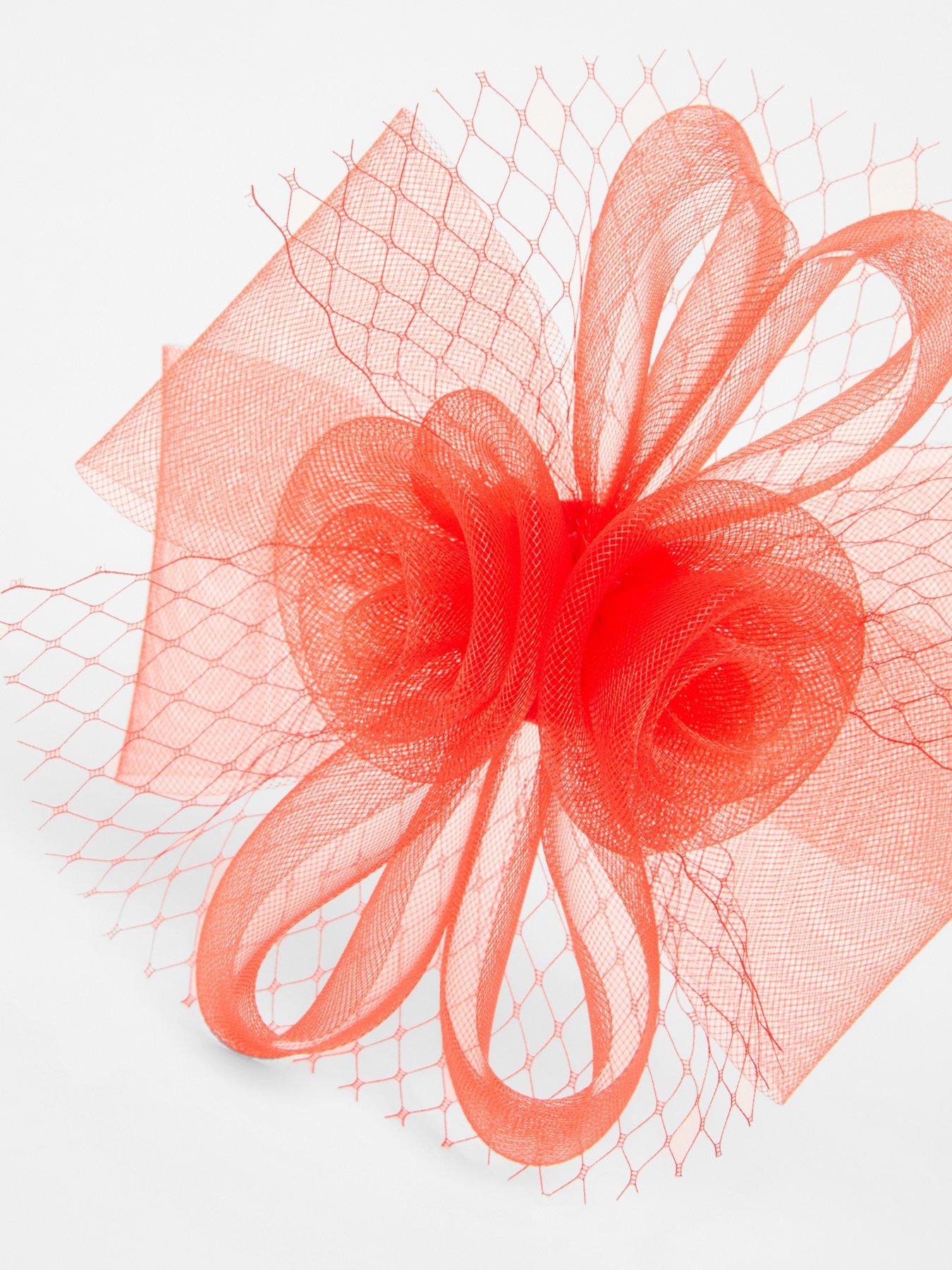 Image 3 of 3 of Quiz Red Flower Clip Fascinator