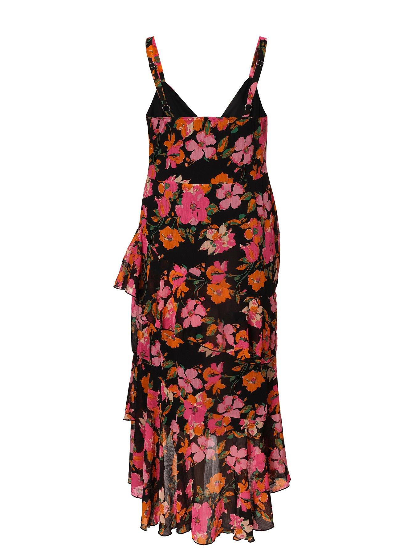 Image 5 of 6 of Quiz Curve Black Floral Midaxi Dress