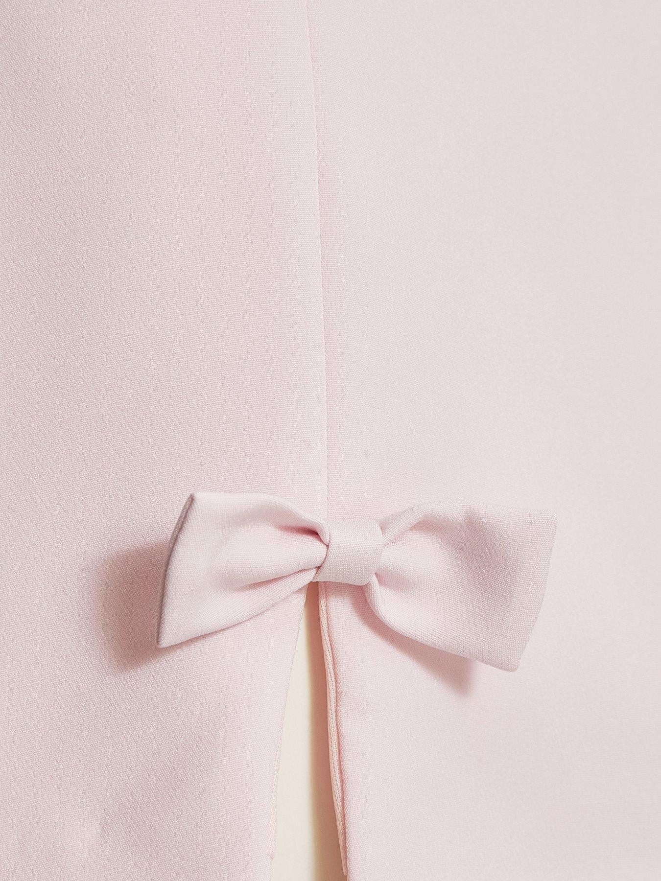 Image 6 of 6 of Quiz Pale Pink Bow Detail Skirt