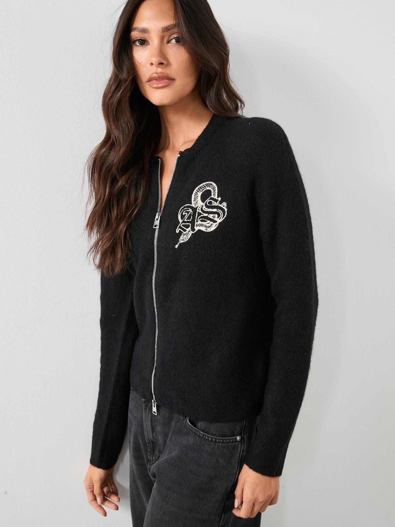 Image 1 of 5 of AllSaints Jaqueline Bomber Jacket - Black