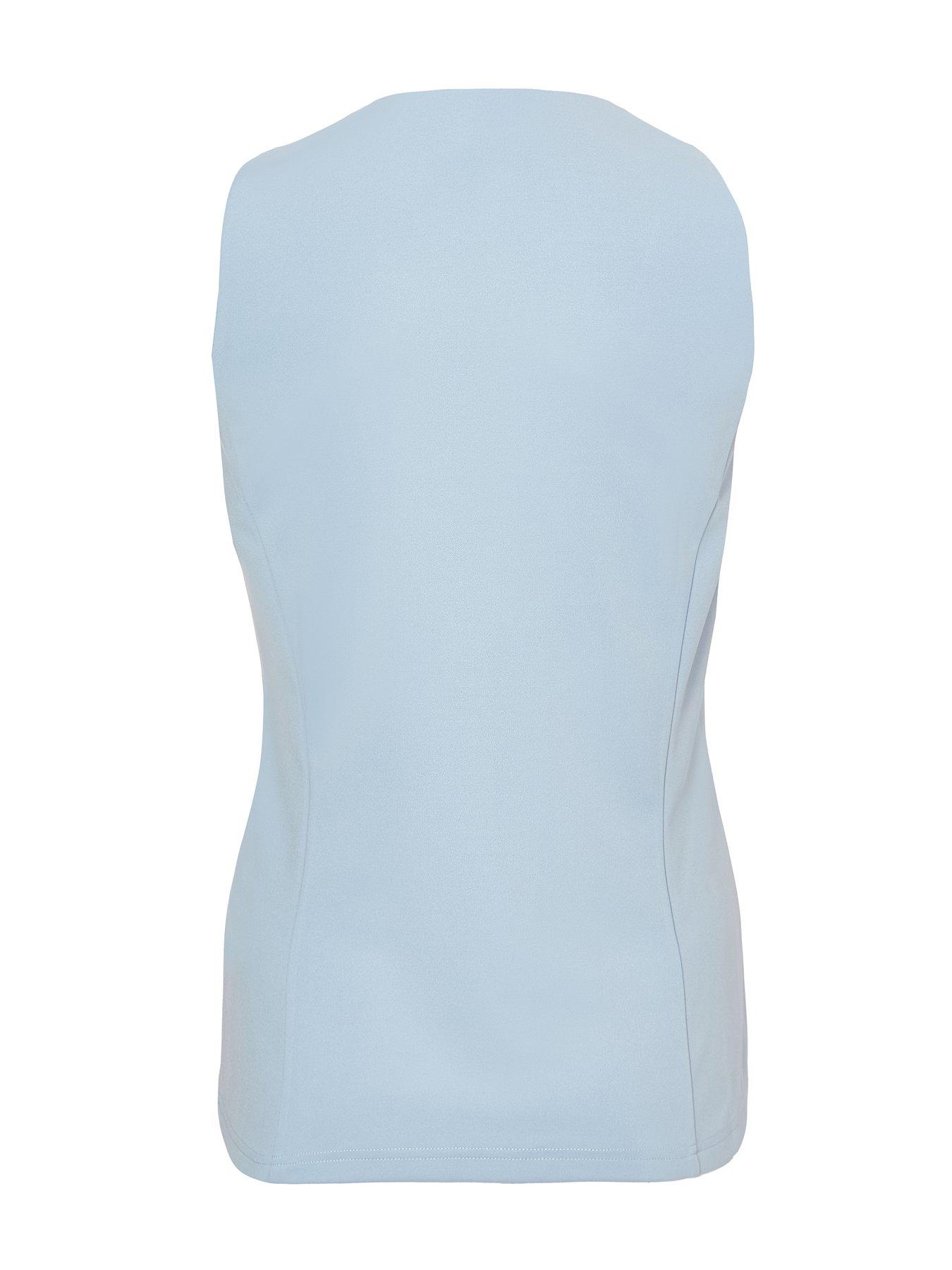 Image 5 of 6 of Quiz Light Blue Button Front Waistcoat