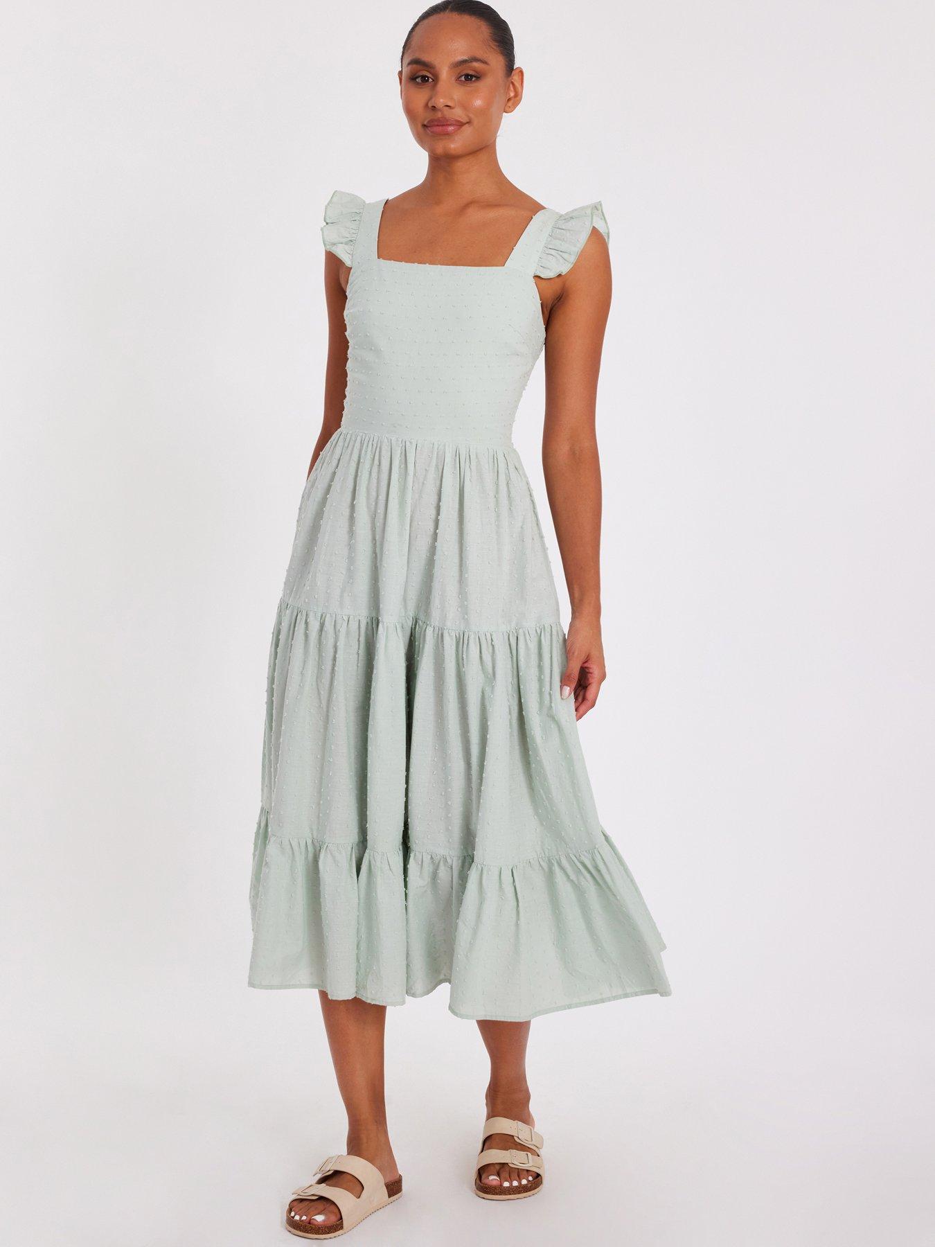 Image 1 of 6 of Quiz Sage Tiered Midi Dress