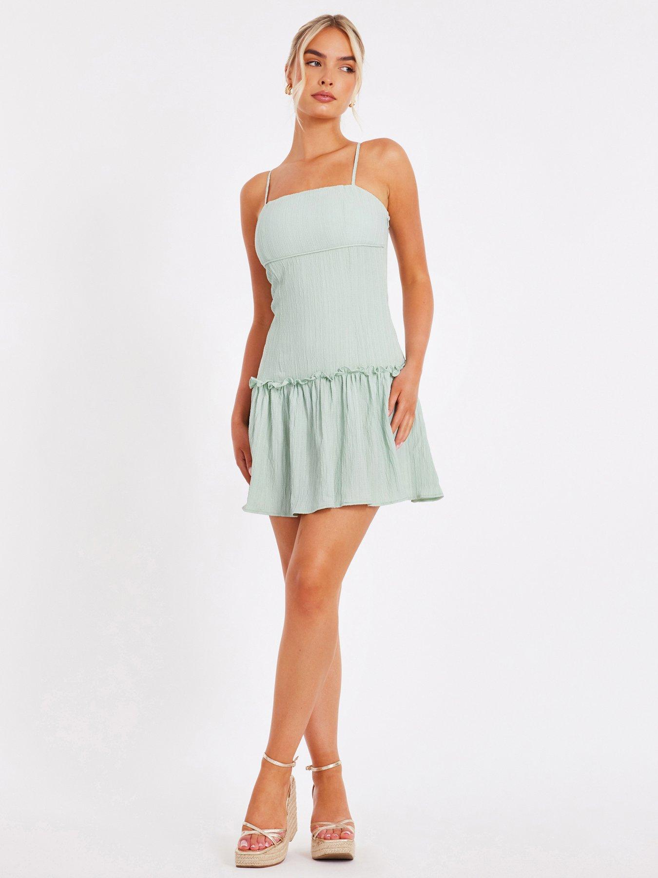 undefined Sage Frill Mini Dress