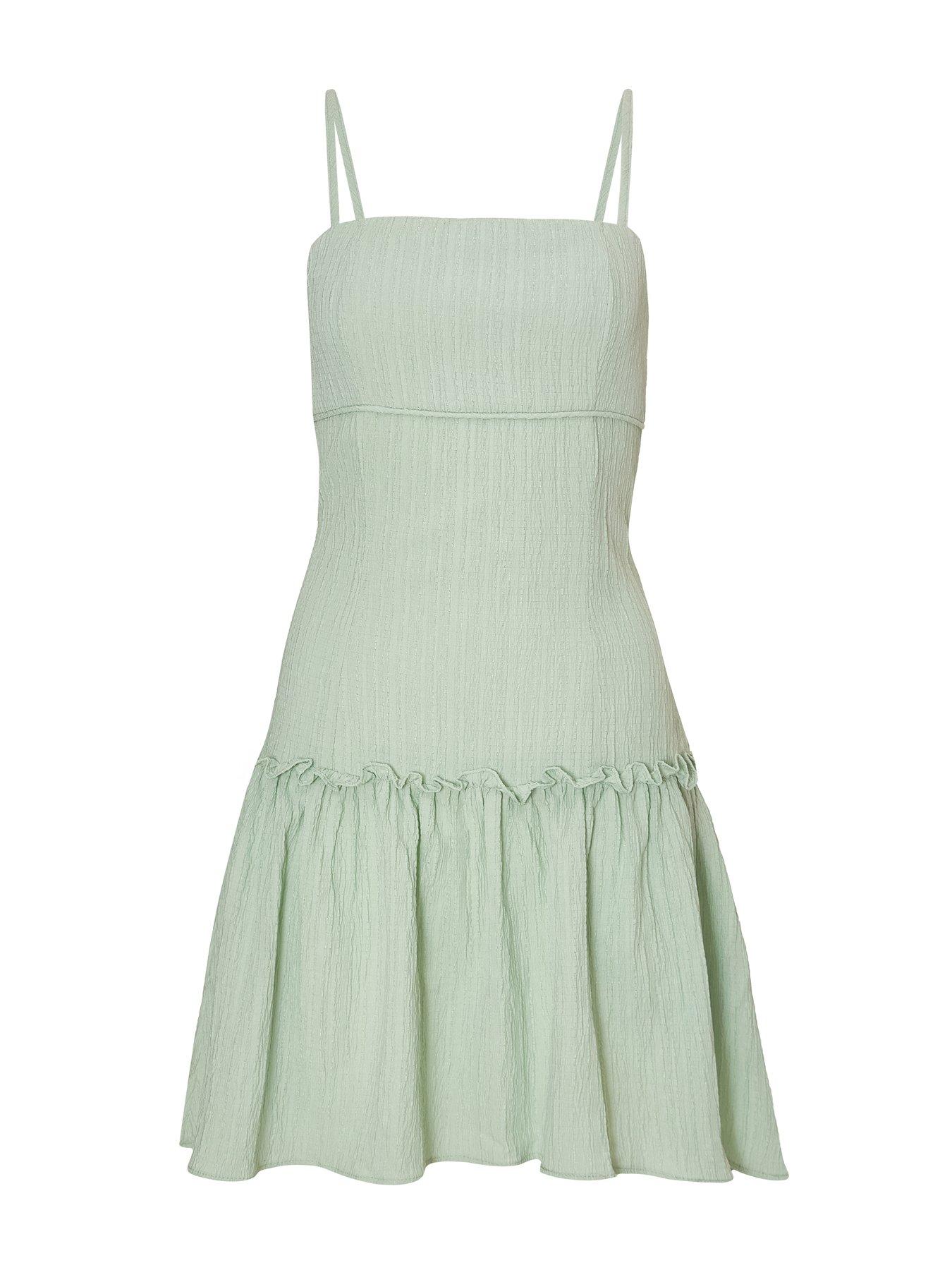Image 4 of 6 of Quiz Sage Frill Mini Dress