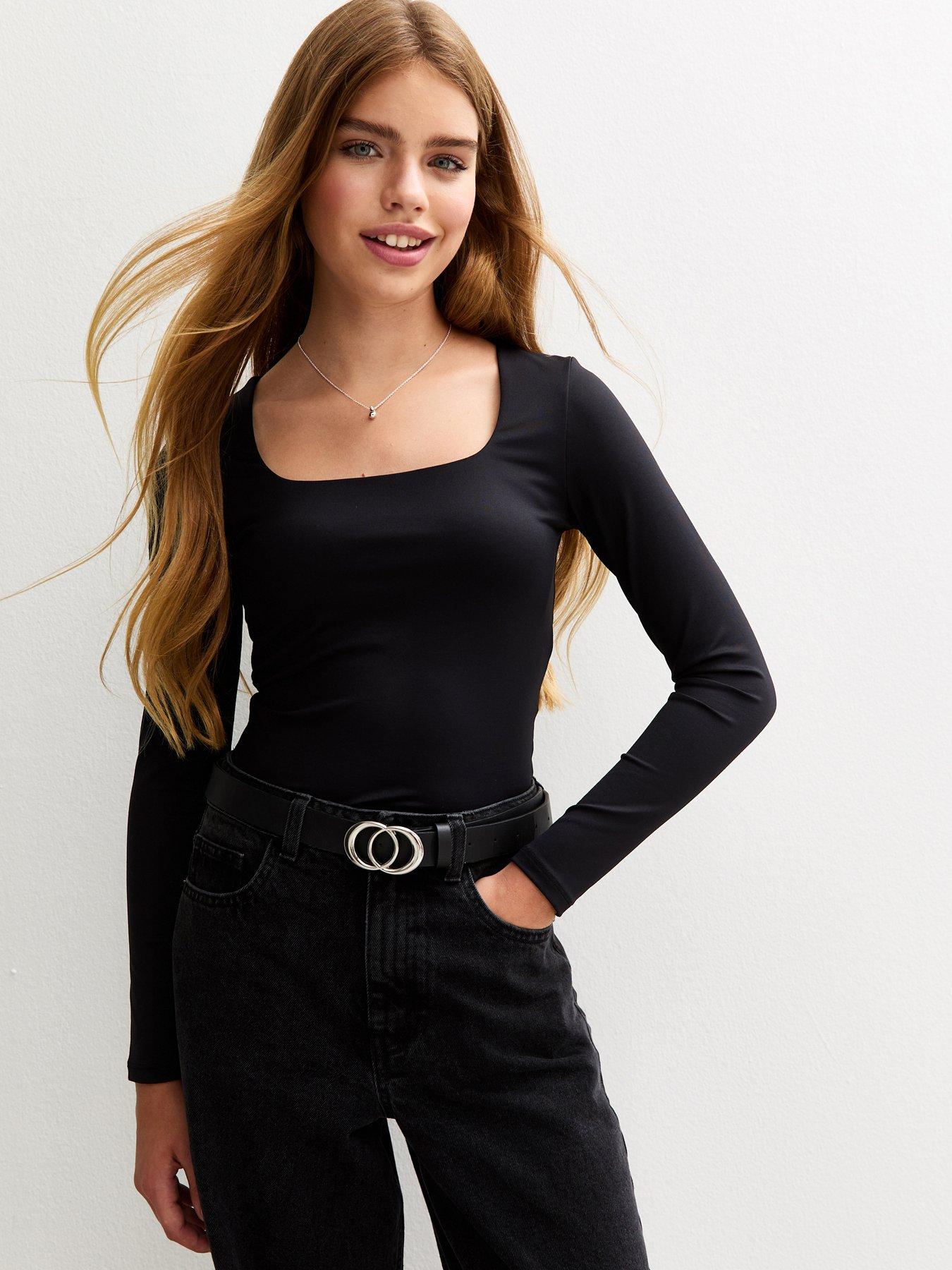 new-look-915-girls-back-long-sleeve-square-neck-top-black