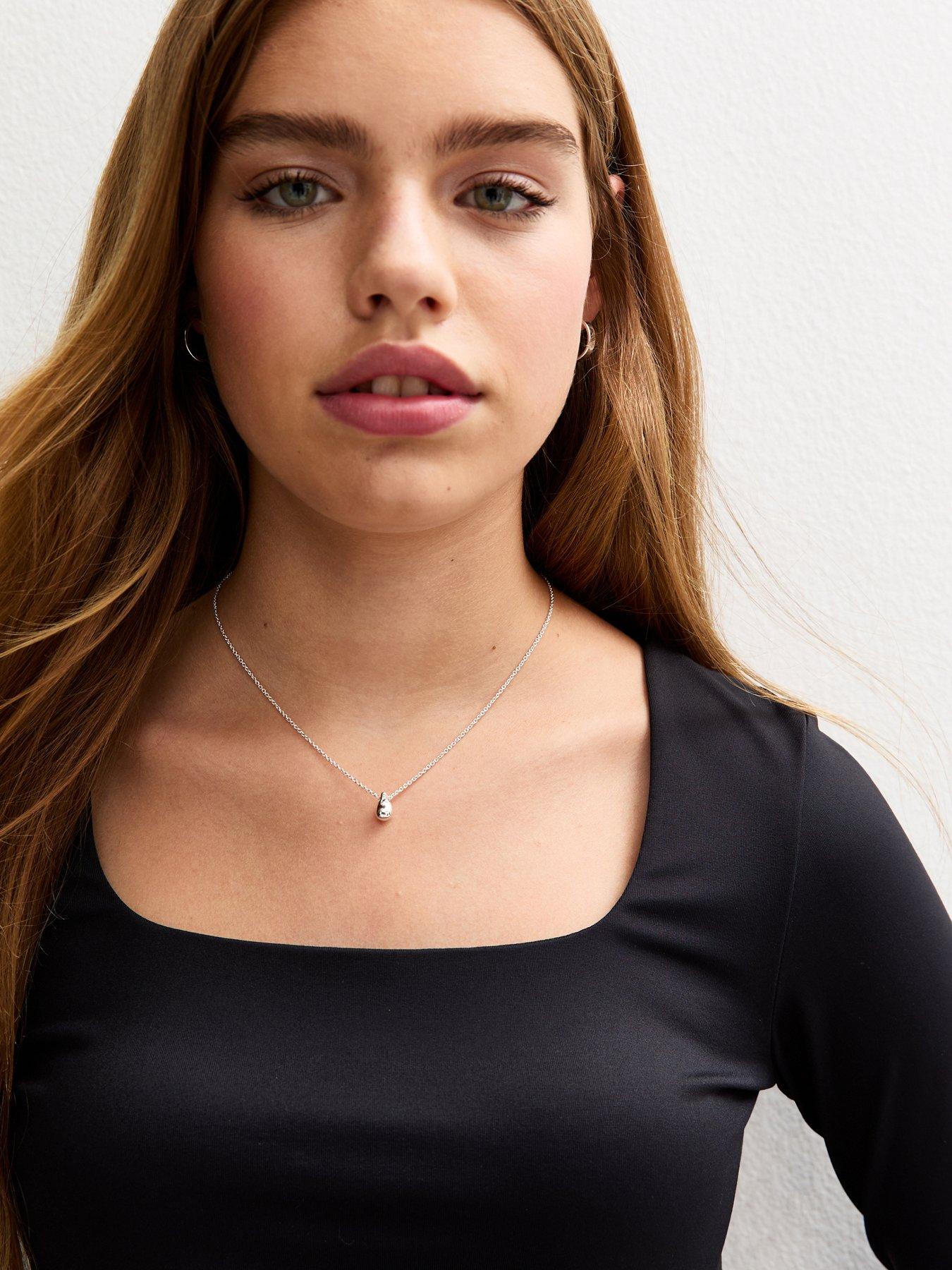  image of new-look-915-girls-back-long-sleeve-square-neck-top-black