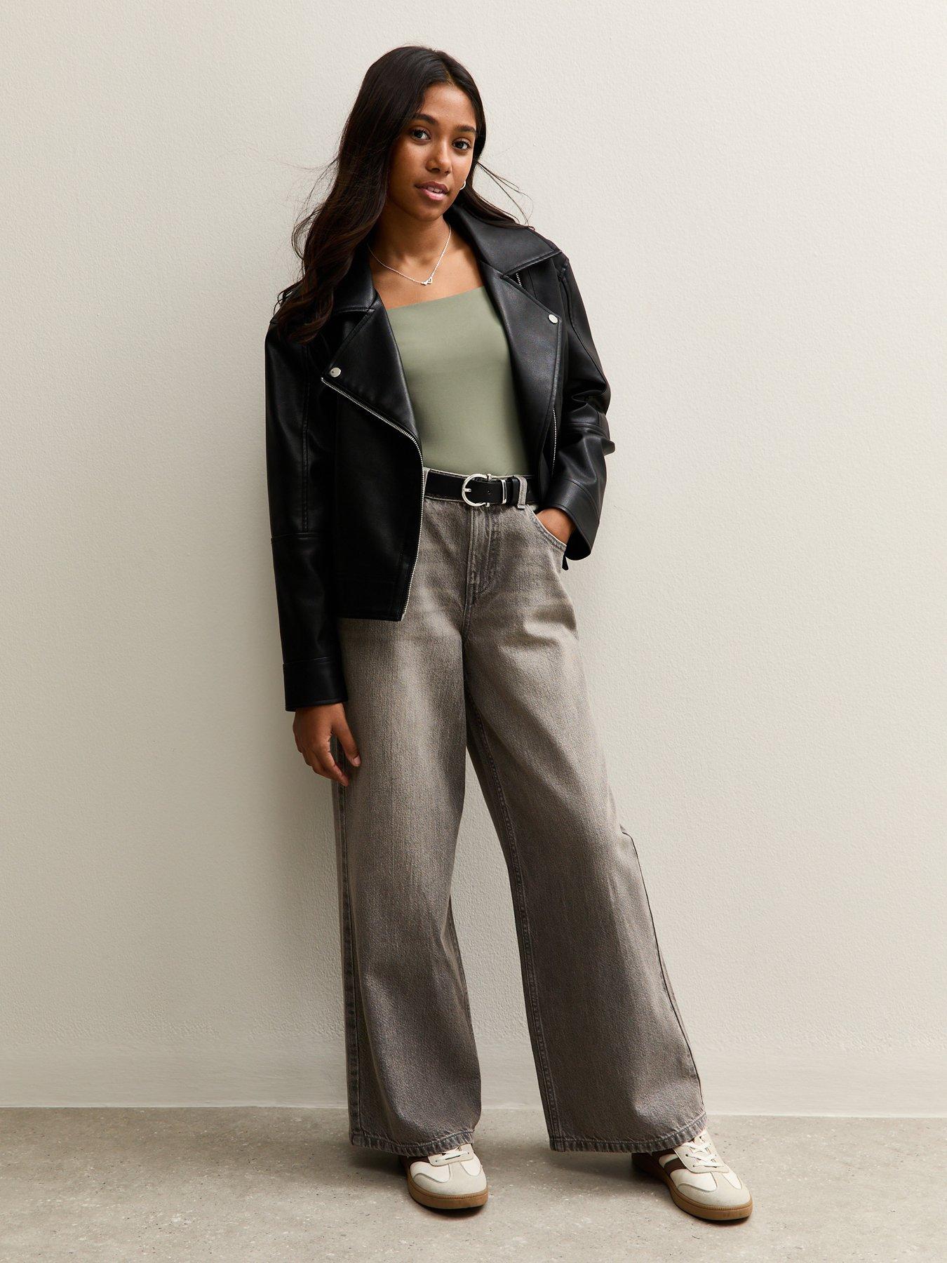  image of new-look-915-girls-long-sleeve-square-neck-top-light-khaki