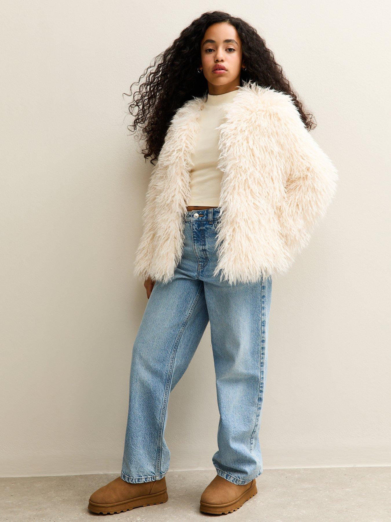  image of new-look-915-girls-cream-long-sleeve-high-neck-top