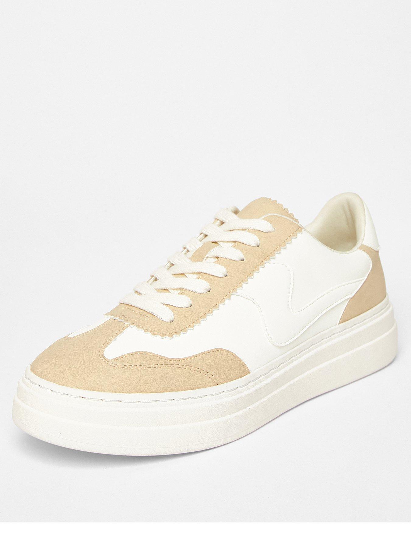 Image 2 of 5 of Quiz Nude Faux Leather Chunky Trainers