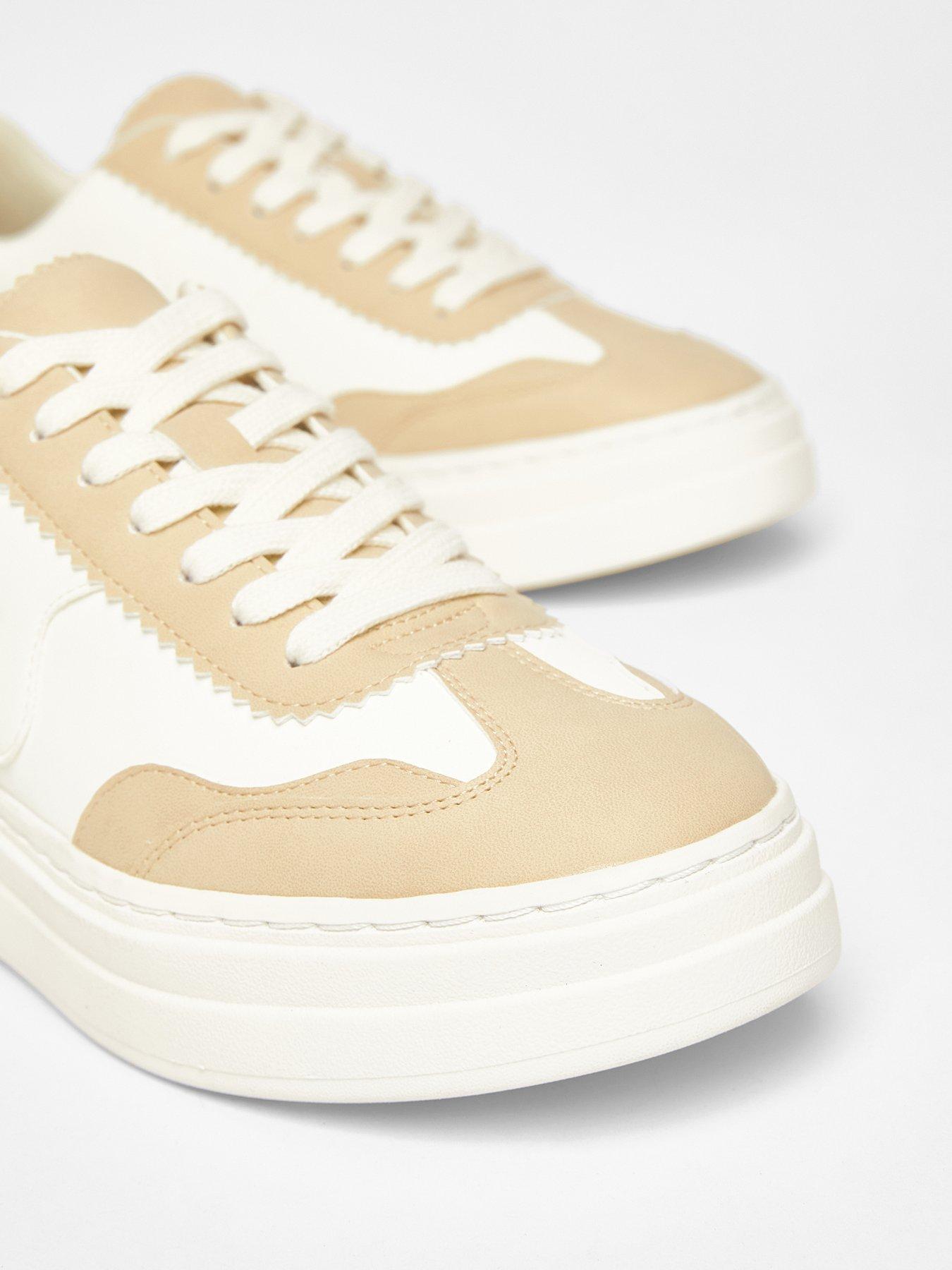 Image 4 of 5 of Quiz Nude Faux Leather Chunky Trainers