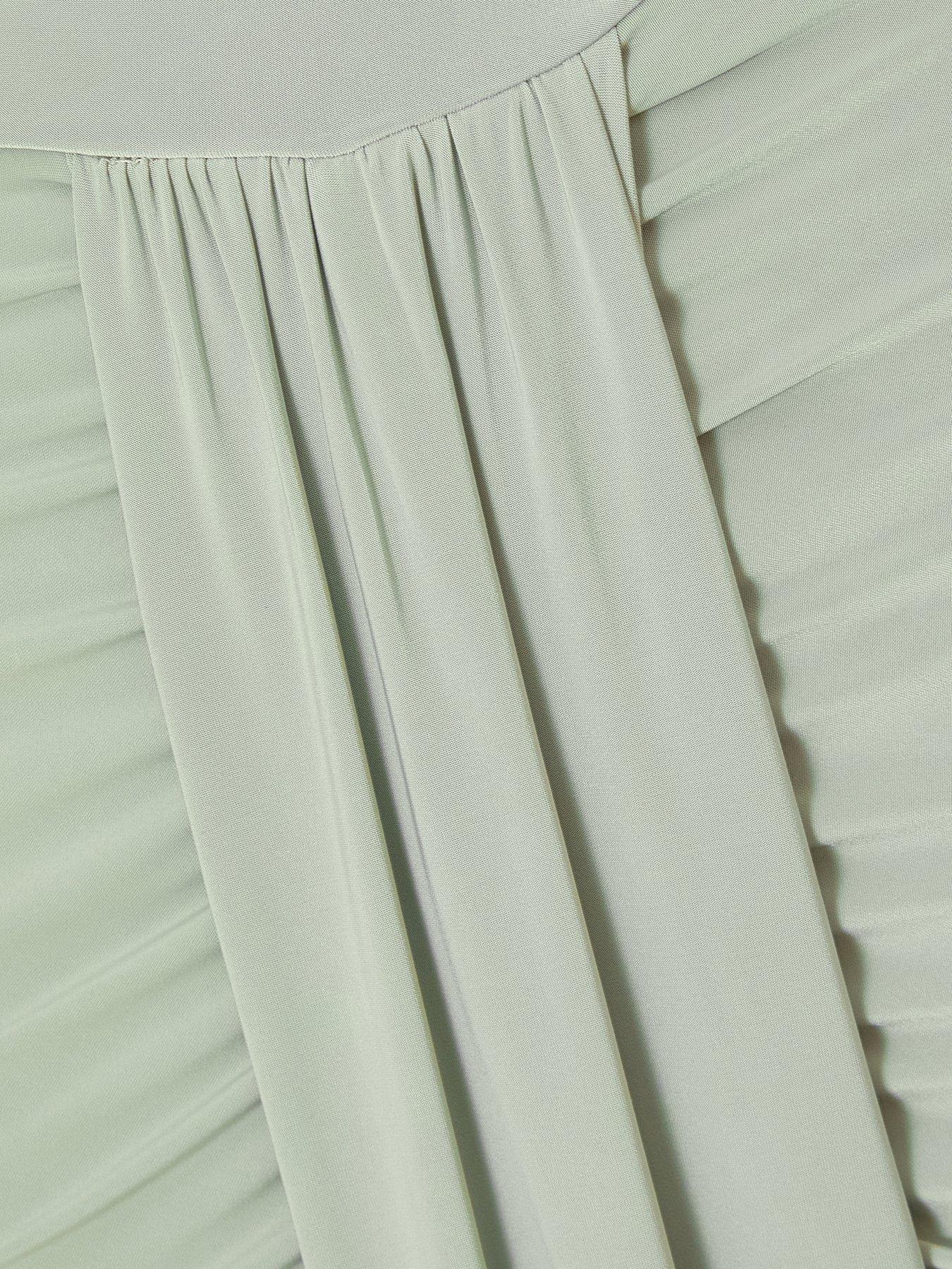 Image 6 of 6 of Quiz Sage Drape Front Maxi Dress