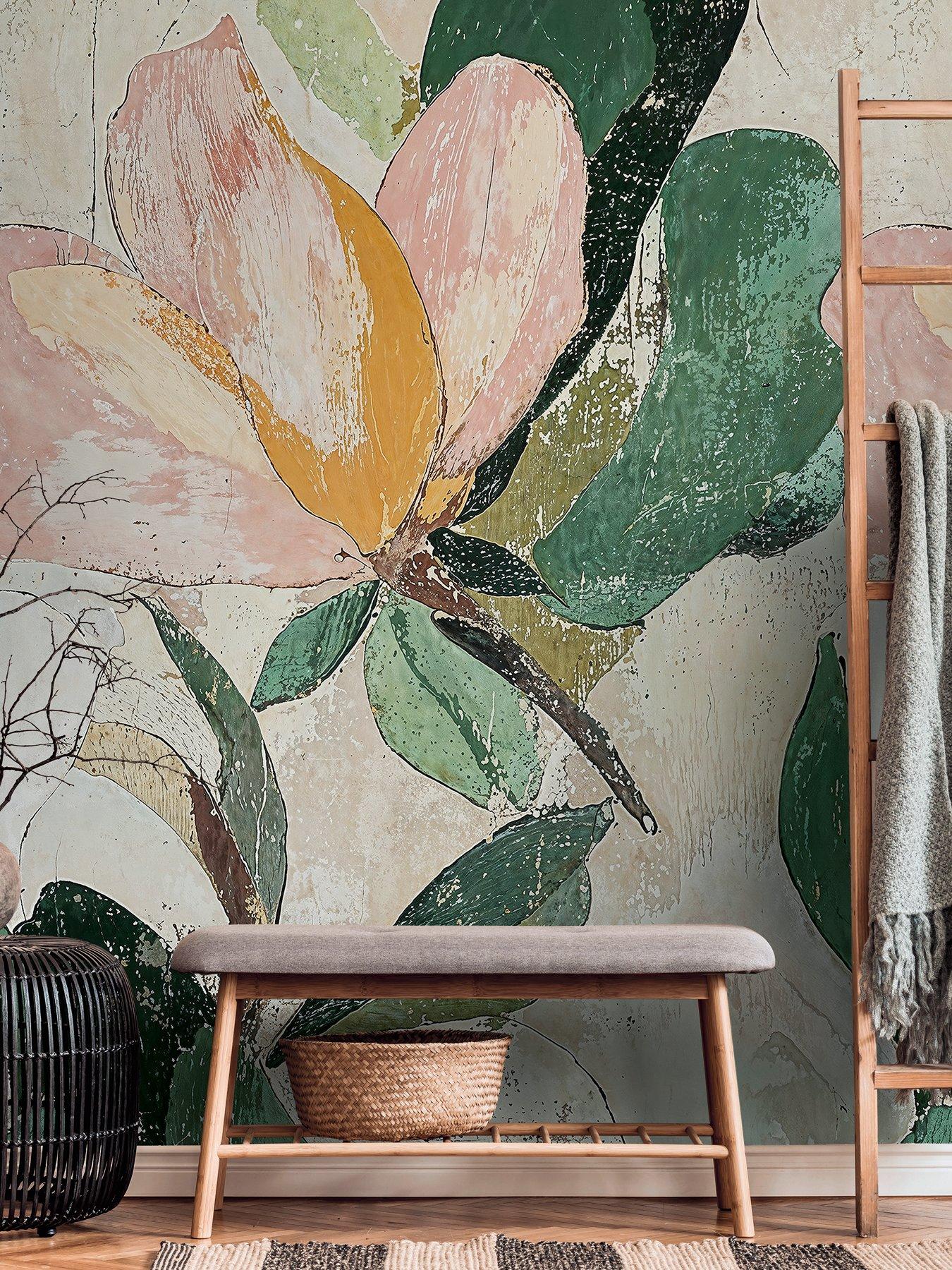 Image 1 of 3 of CosmoLiving by Cosmopolitan Lush Blossom Digital Mural Non Woven