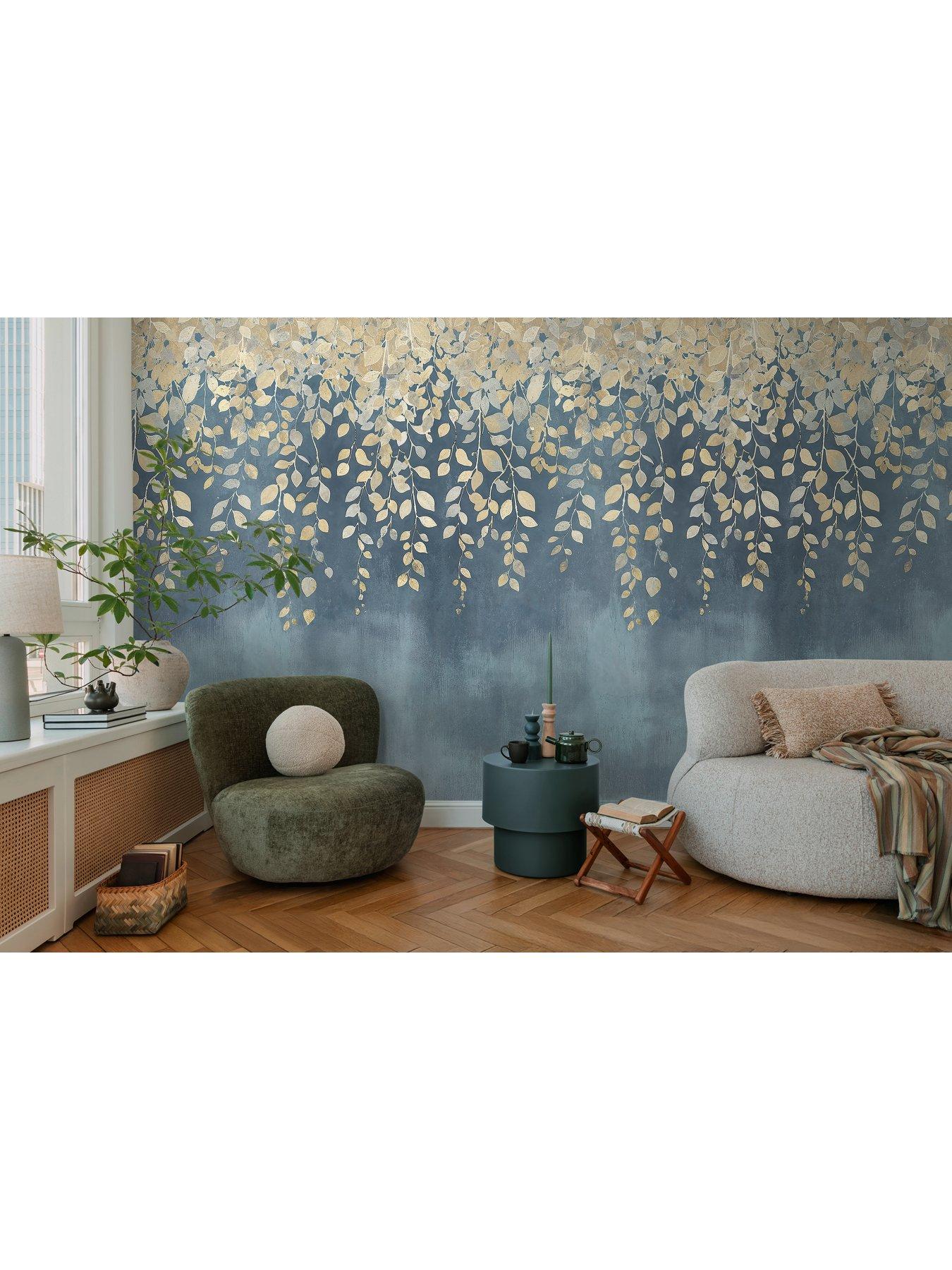 Image 3 of 3 of CosmoLiving by Cosmopolitan Guilded Bloom Digital Mural Non Woven