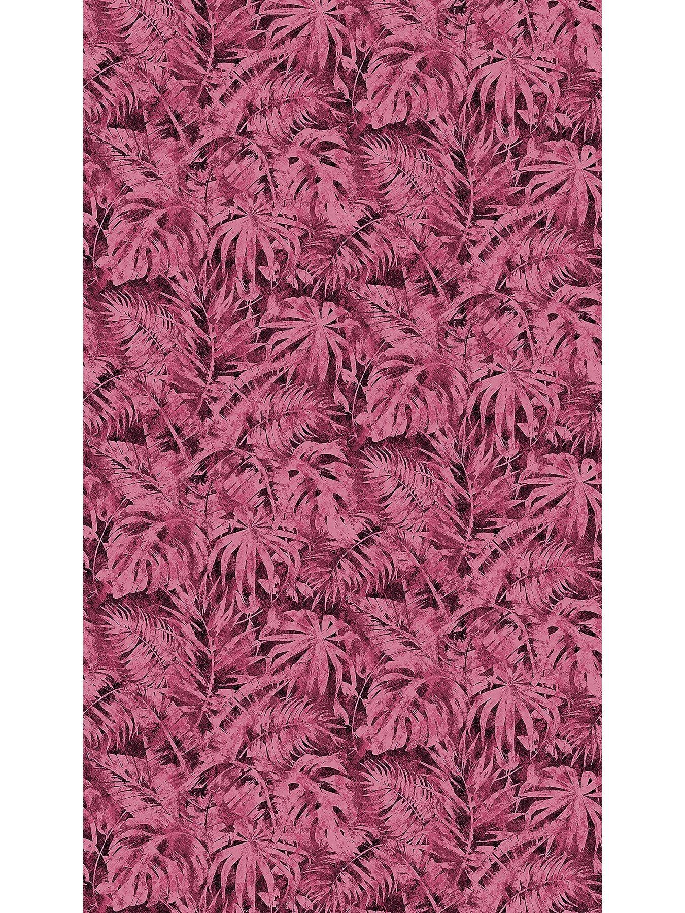 Image 2 of 2 of CosmoLiving by Cosmopolitan Palma Magenta Digital Mural Non Woven