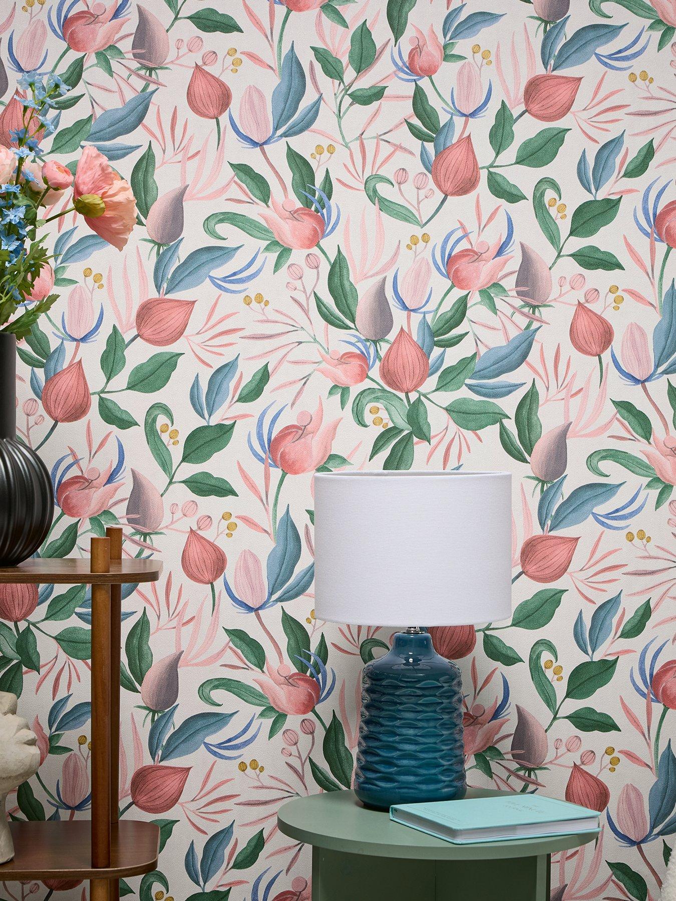 CosmoLiving by Cosmopolitan Still Bloom  Pink Non Woven Wallpaper