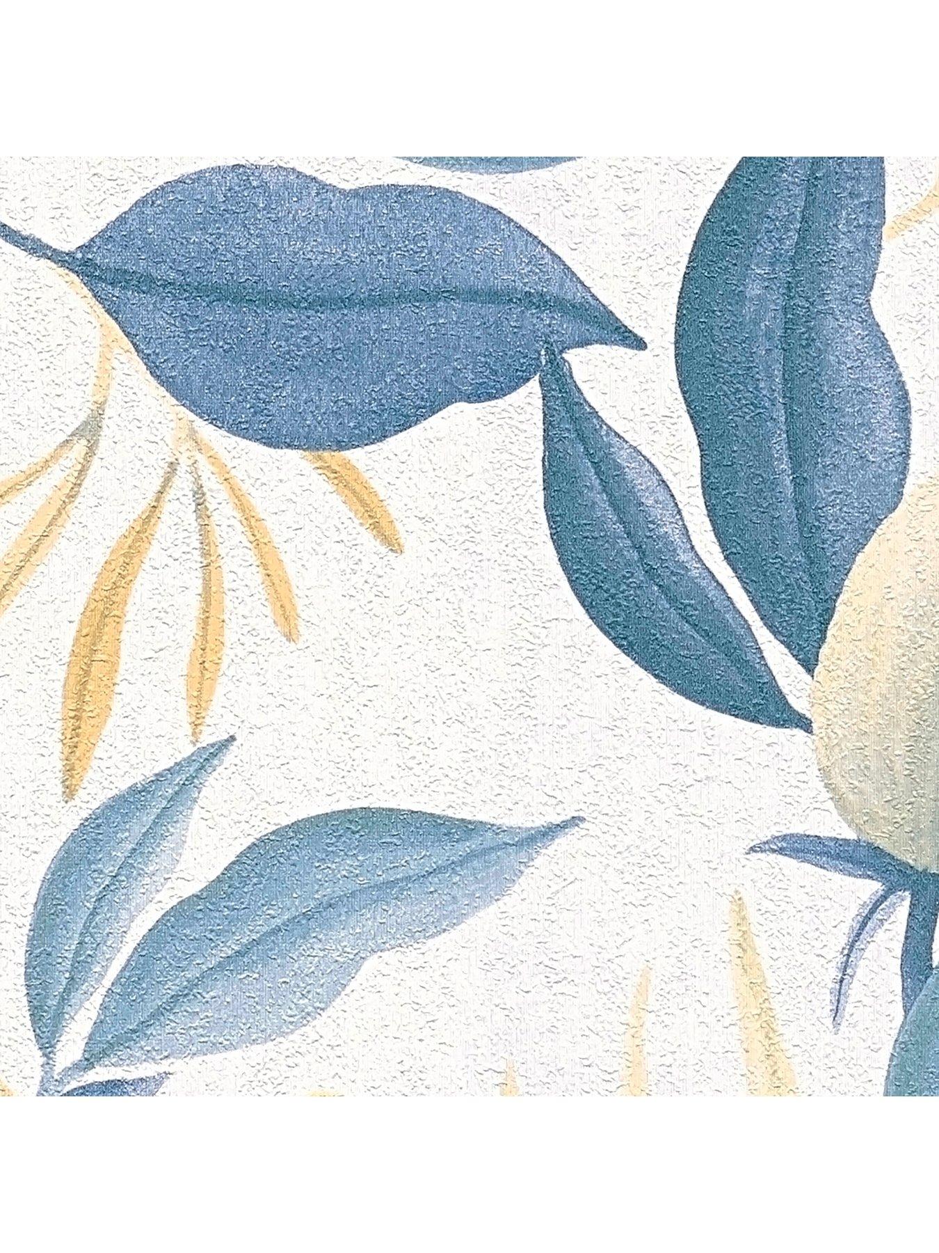 Image 2 of 4 of CosmoLiving by Cosmopolitan Still Bloom  Blue Non Woven Wallpaper