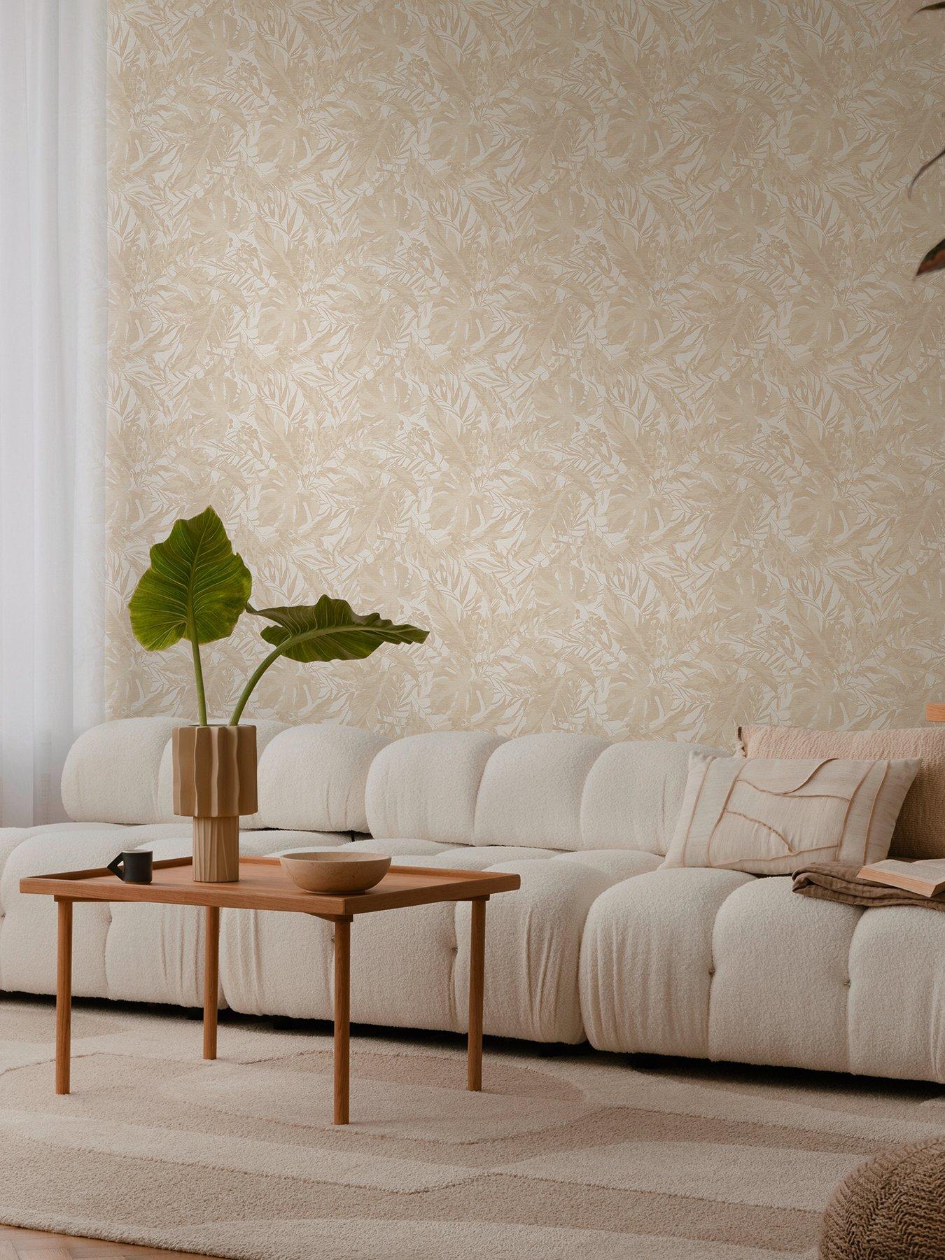 undefined Earthlines Balance Beige Metallic Non Woven Wallpaper